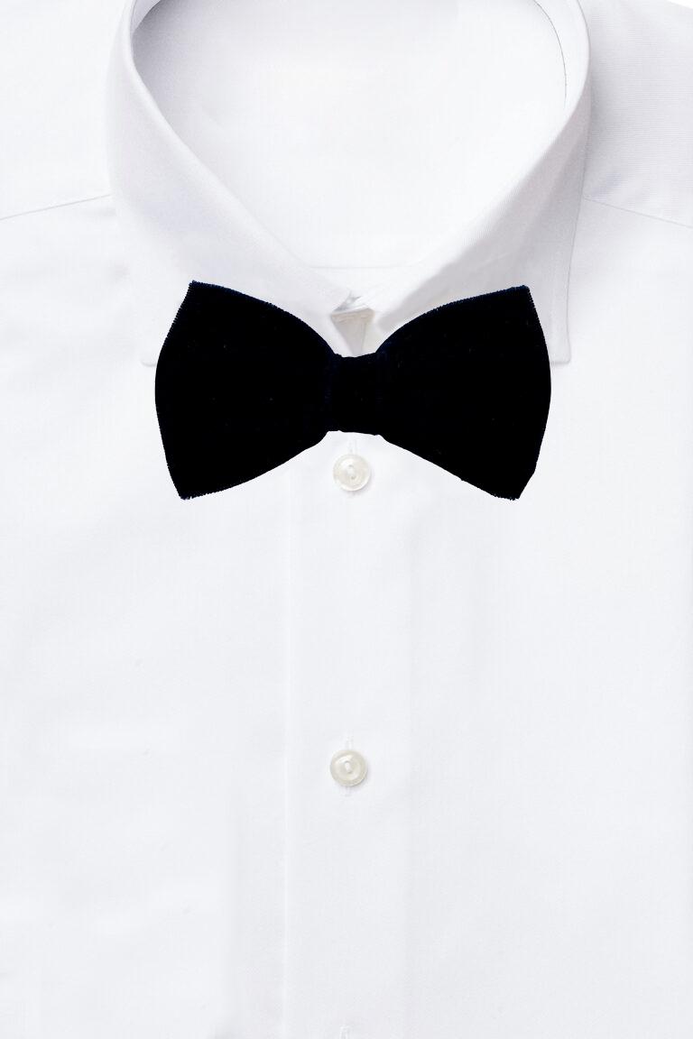 Black Suede Pre-Tied Bow Tie for Men