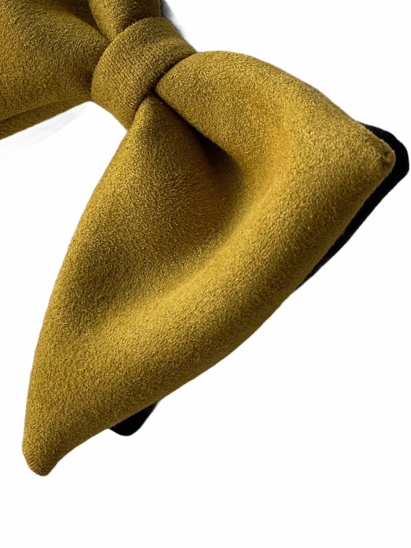 Yellow Suede Pre-Tied Bow Tie for Men