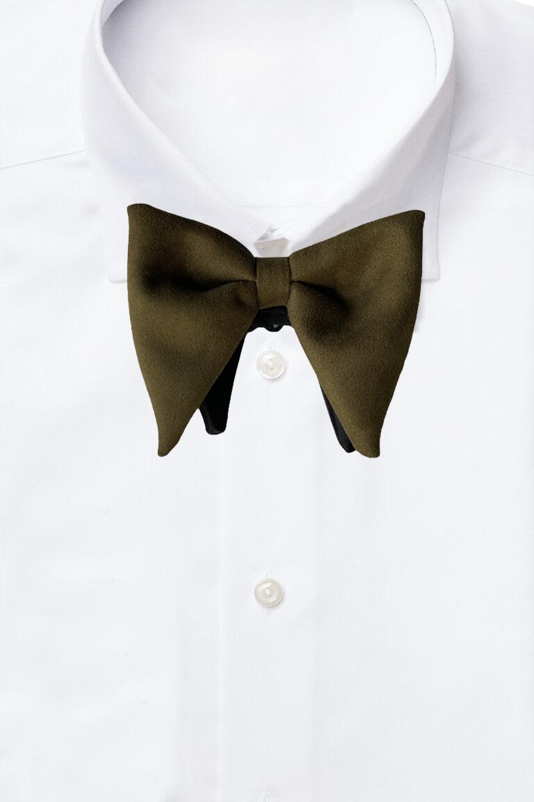 Green Suede Pre-Tied Bow Tie for Men