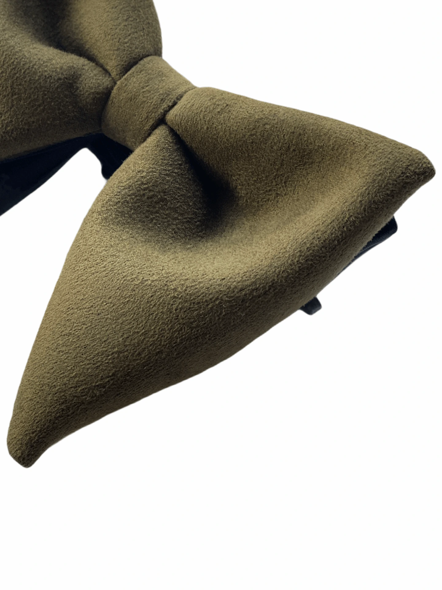 Green Suede Pre-Tied Bow Tie for Men
