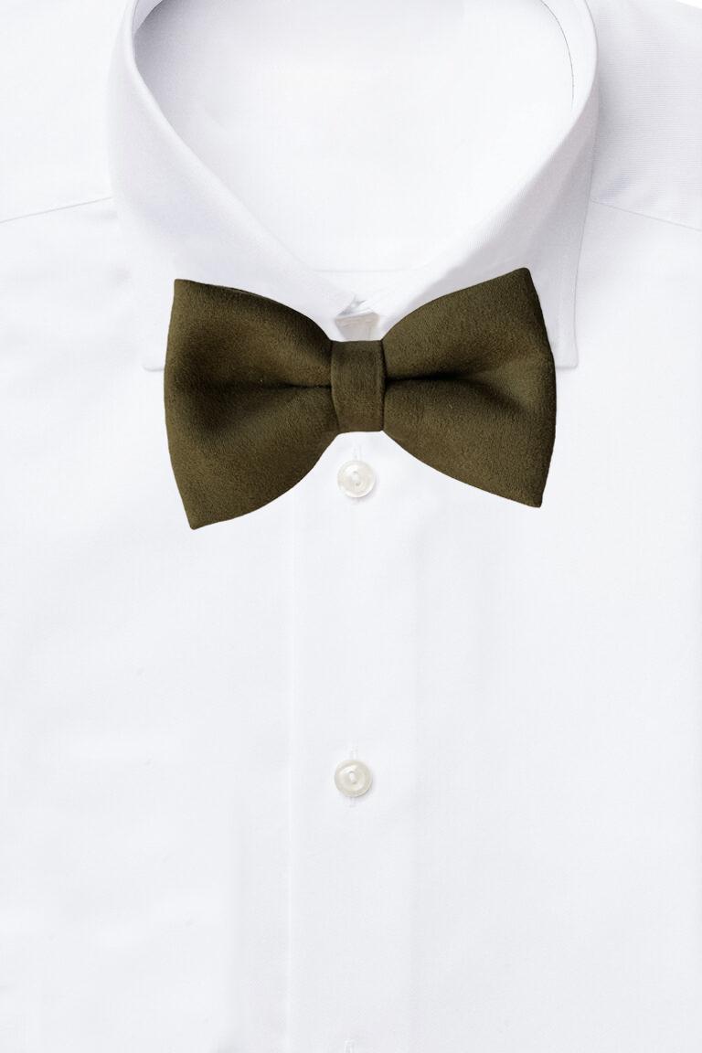 Green Suede Pre-Tied Bow Tie for Men