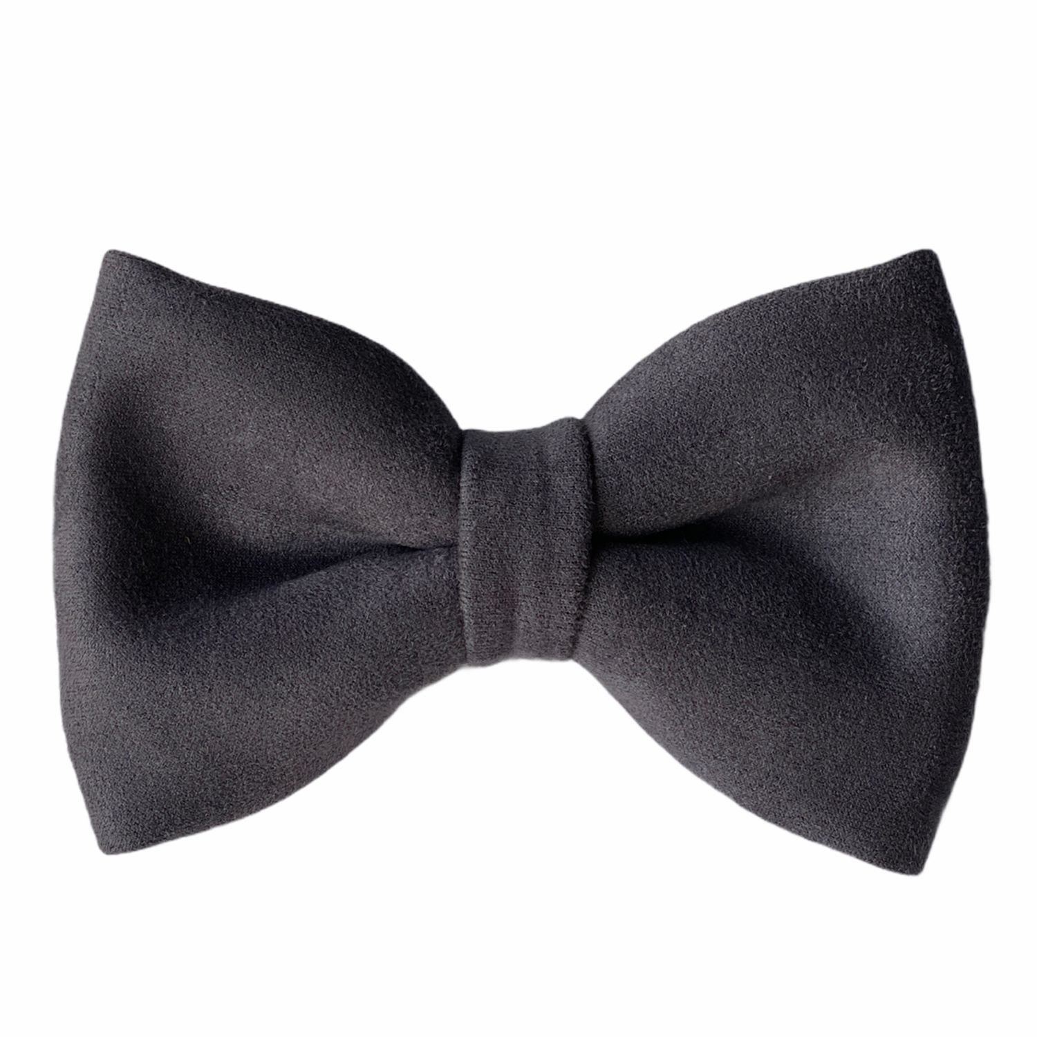 Grey Suede Pre-Tied Bow Tie for Men