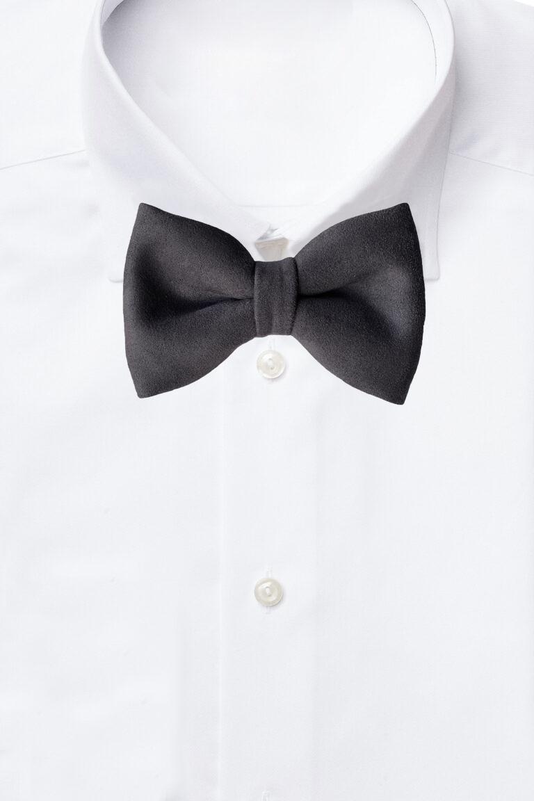 Grey Suede Pre-Tied Bow Tie for Men