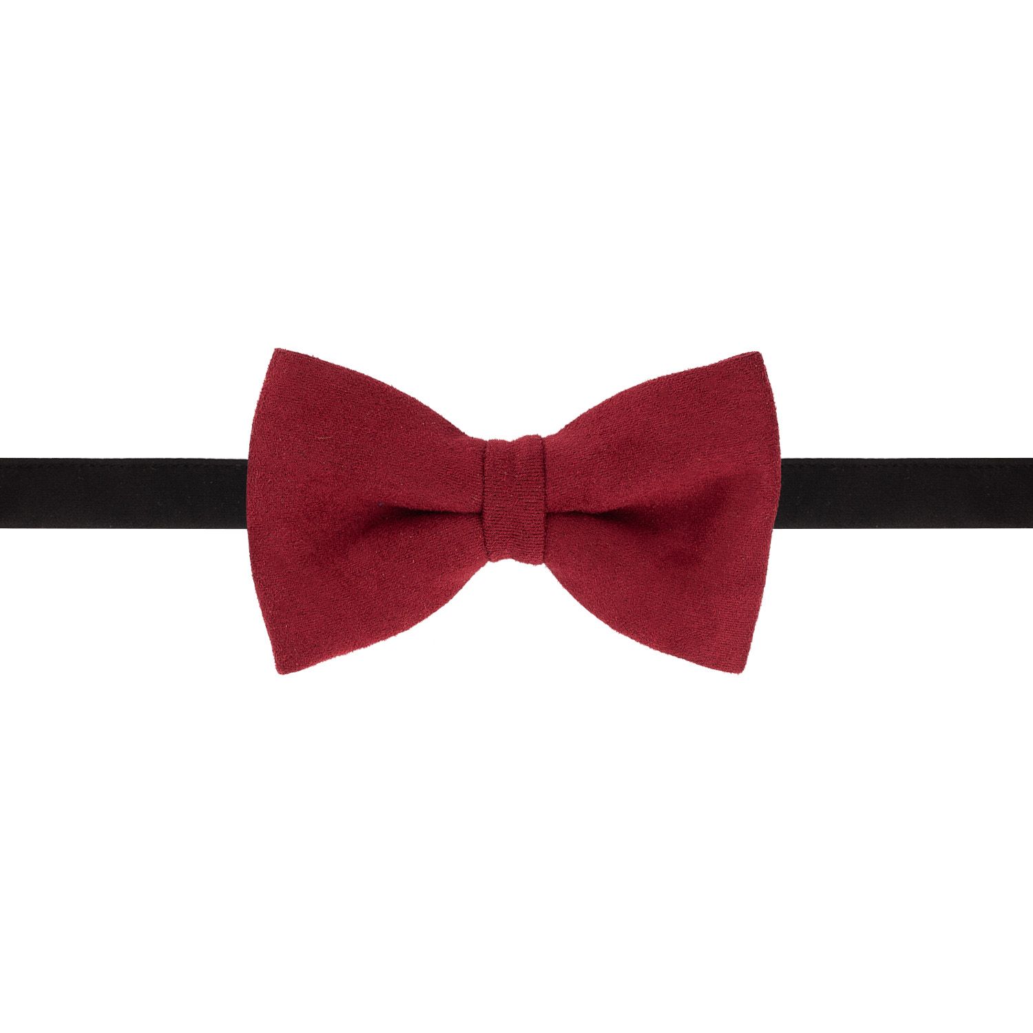 Burgundy Suede Pre-Tied Bow Tie for Men