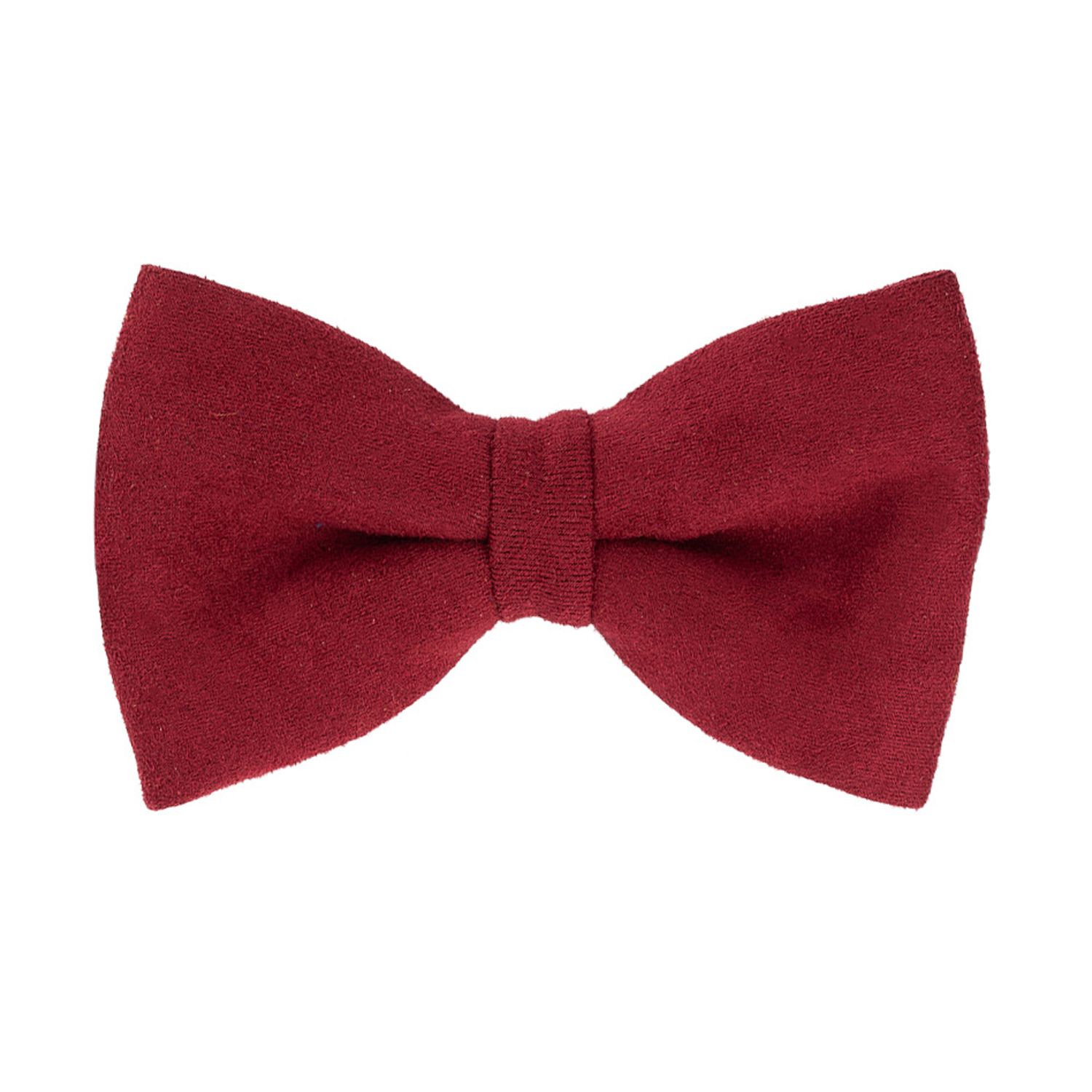 Burgundy Suede Pre-Tied Bow Tie for Men