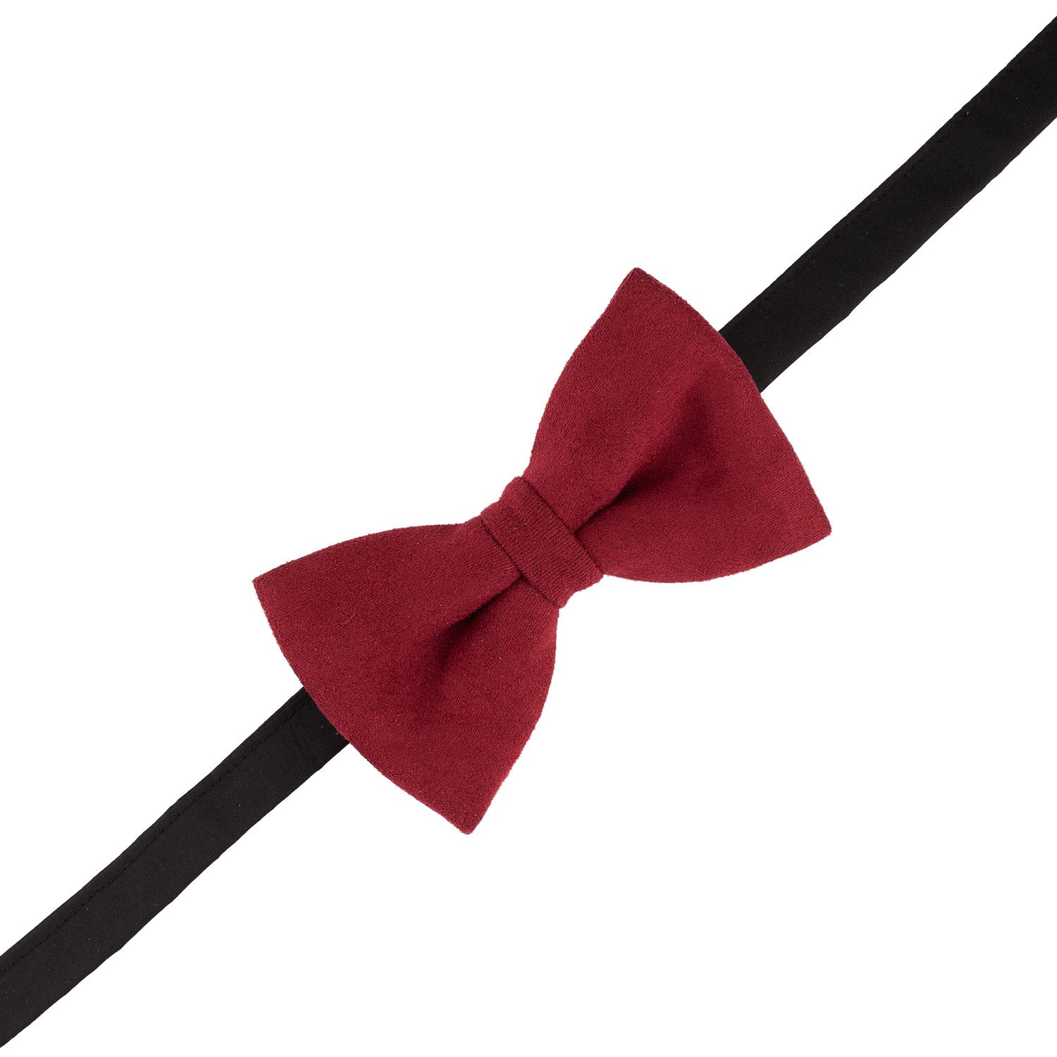 Burgundy Suede Pre-Tied Bow Tie for Men