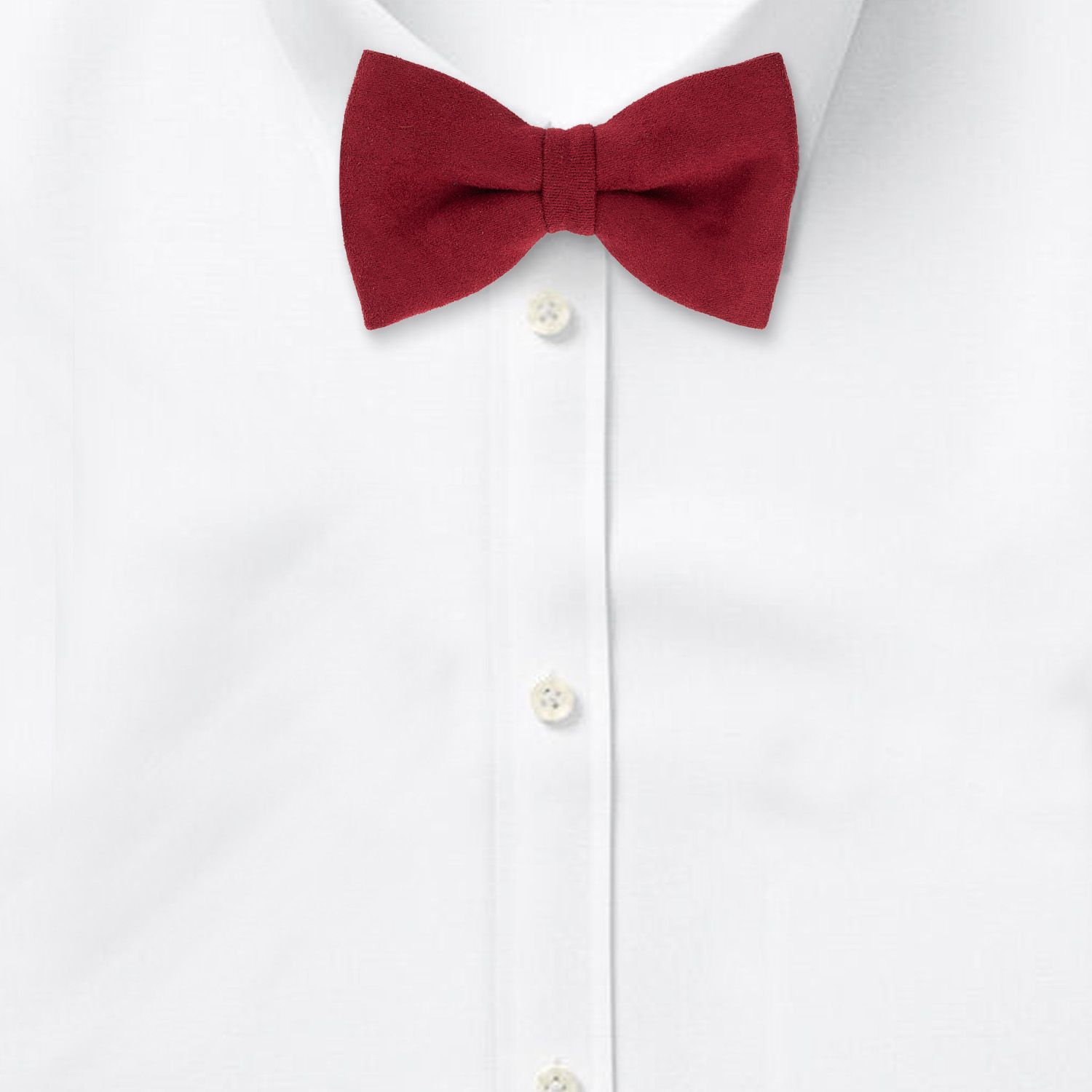 Burgundy Suede Pre-Tied Bow Tie for Men