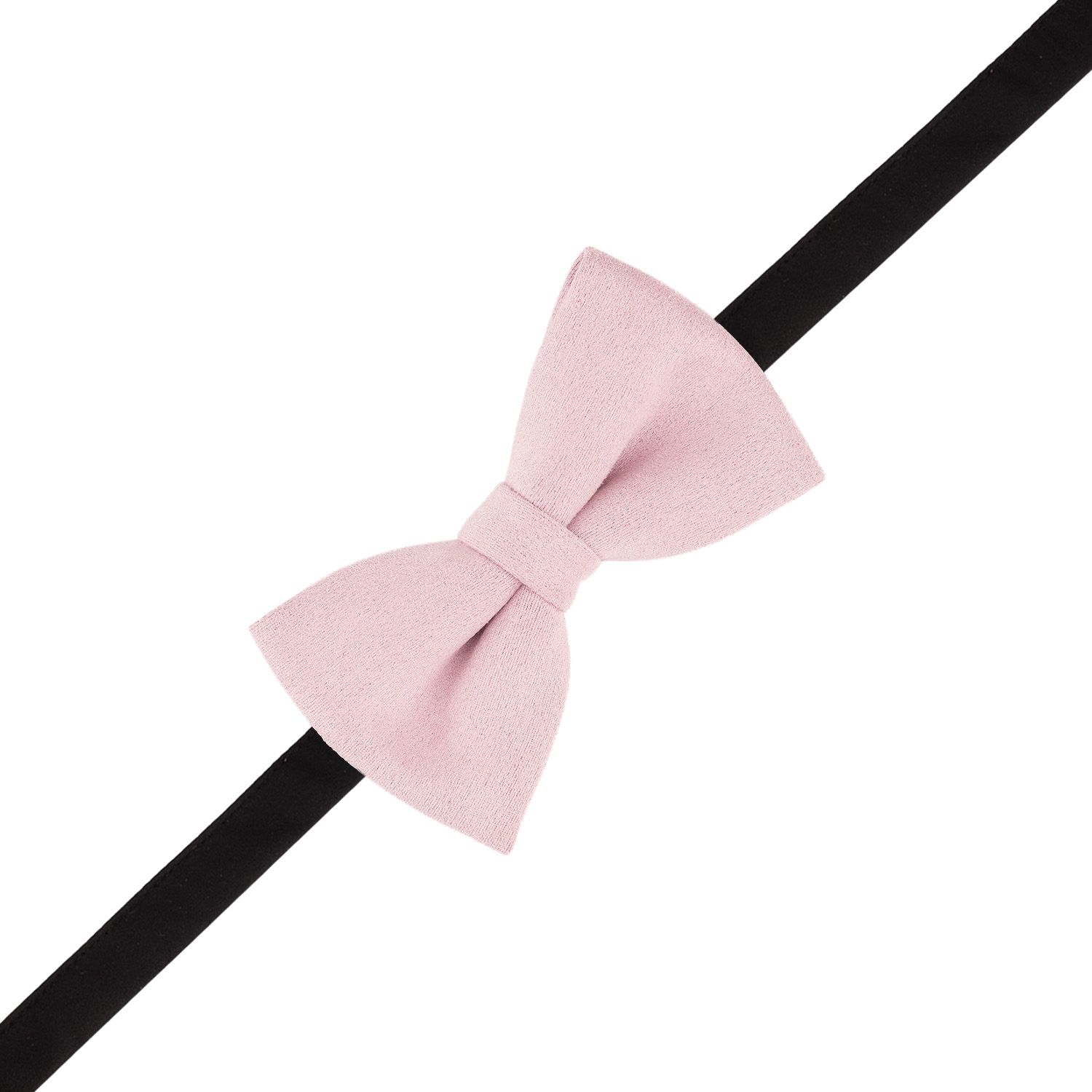 Pink Suede Pre-Tied Bow Tie for Men
