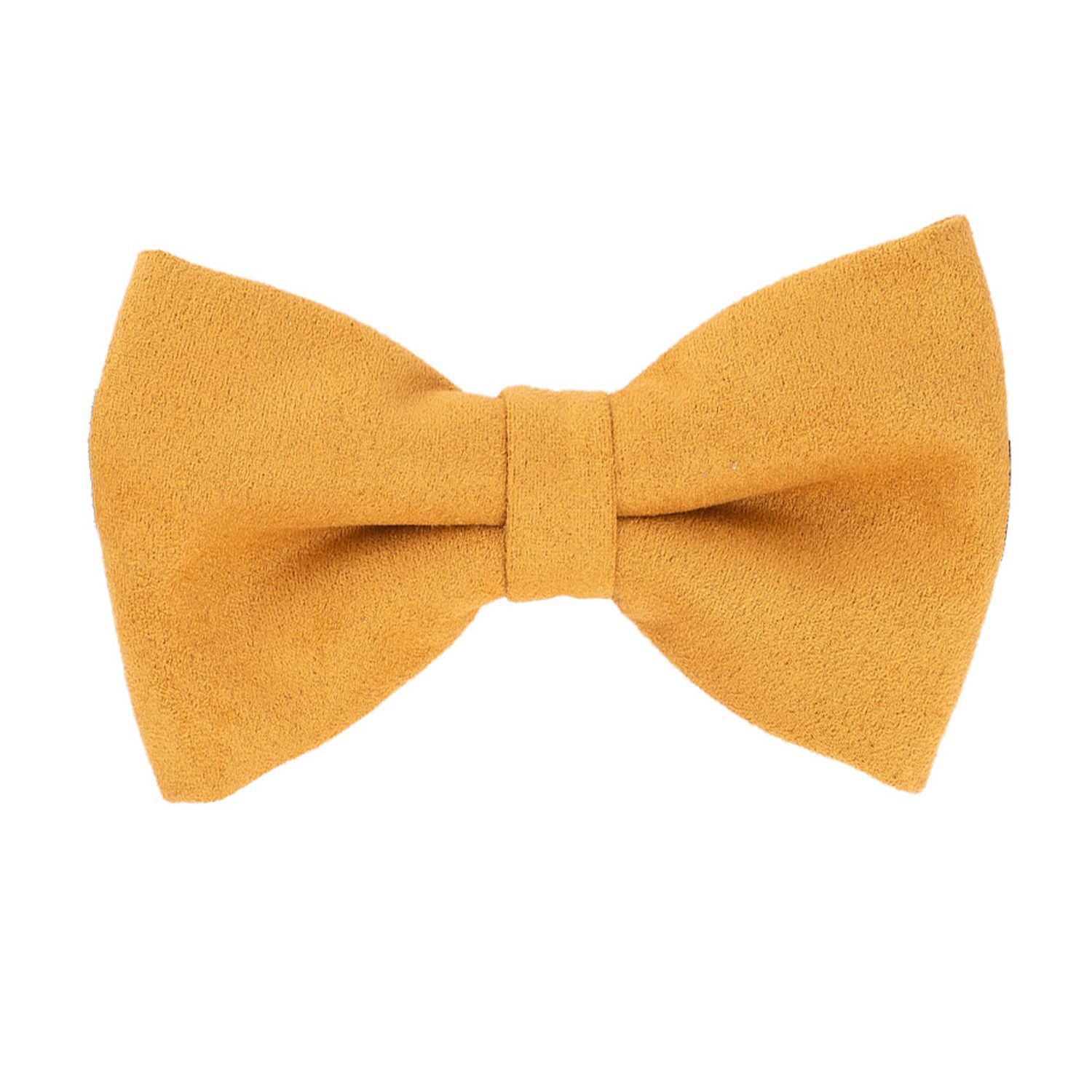 Yellow Suede Pre-Tied Bow Tie for Men