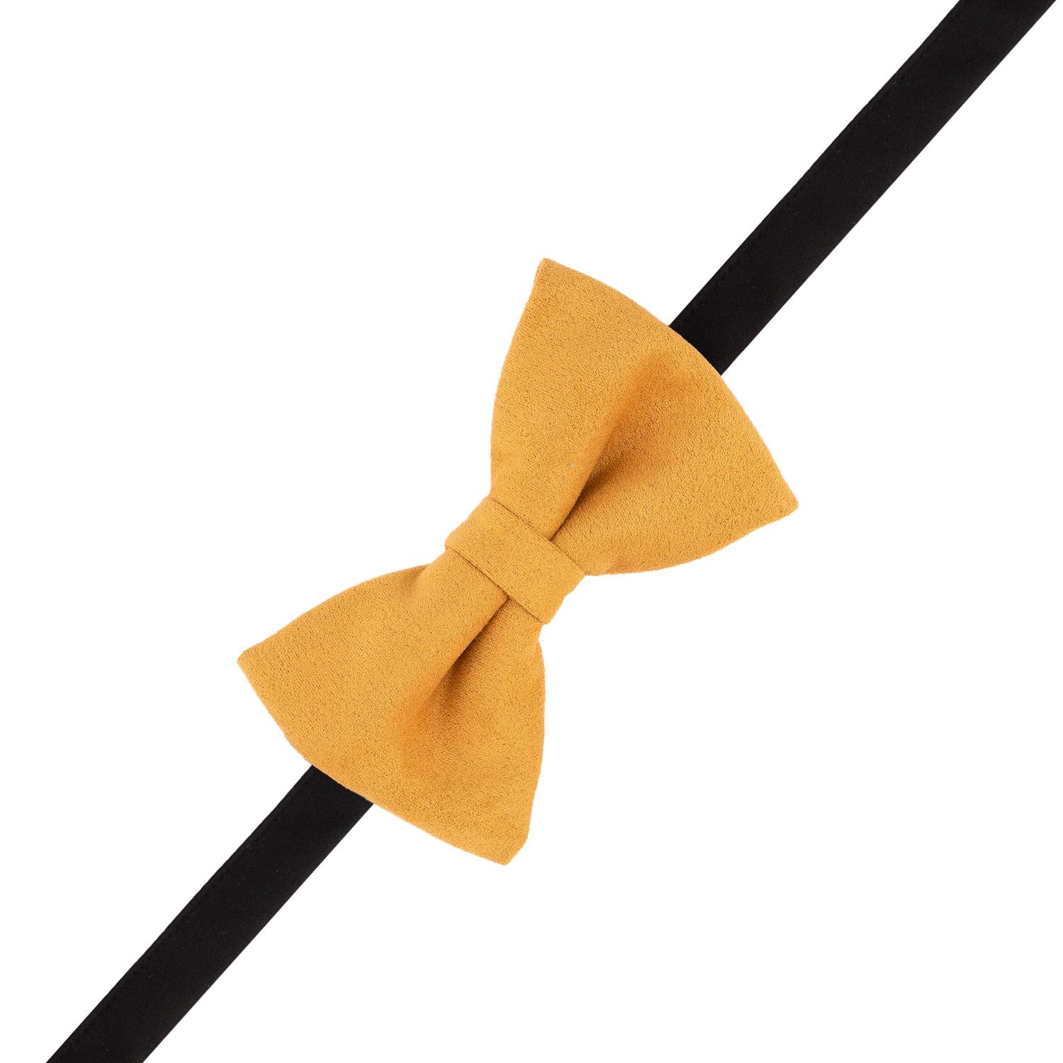 Yellow Suede Pre-Tied Bow Tie for Men