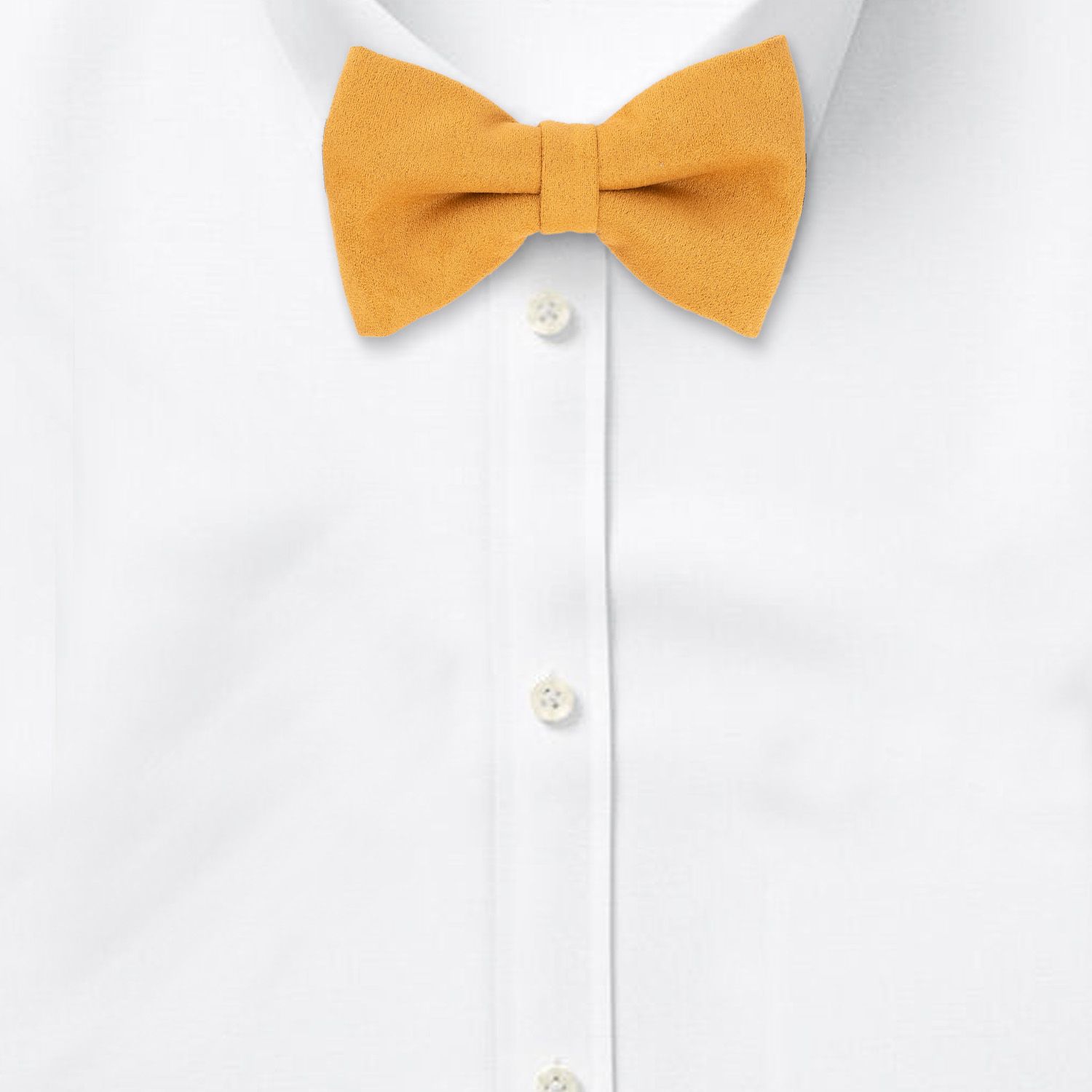Yellow Suede Pre-Tied Bow Tie for Men
