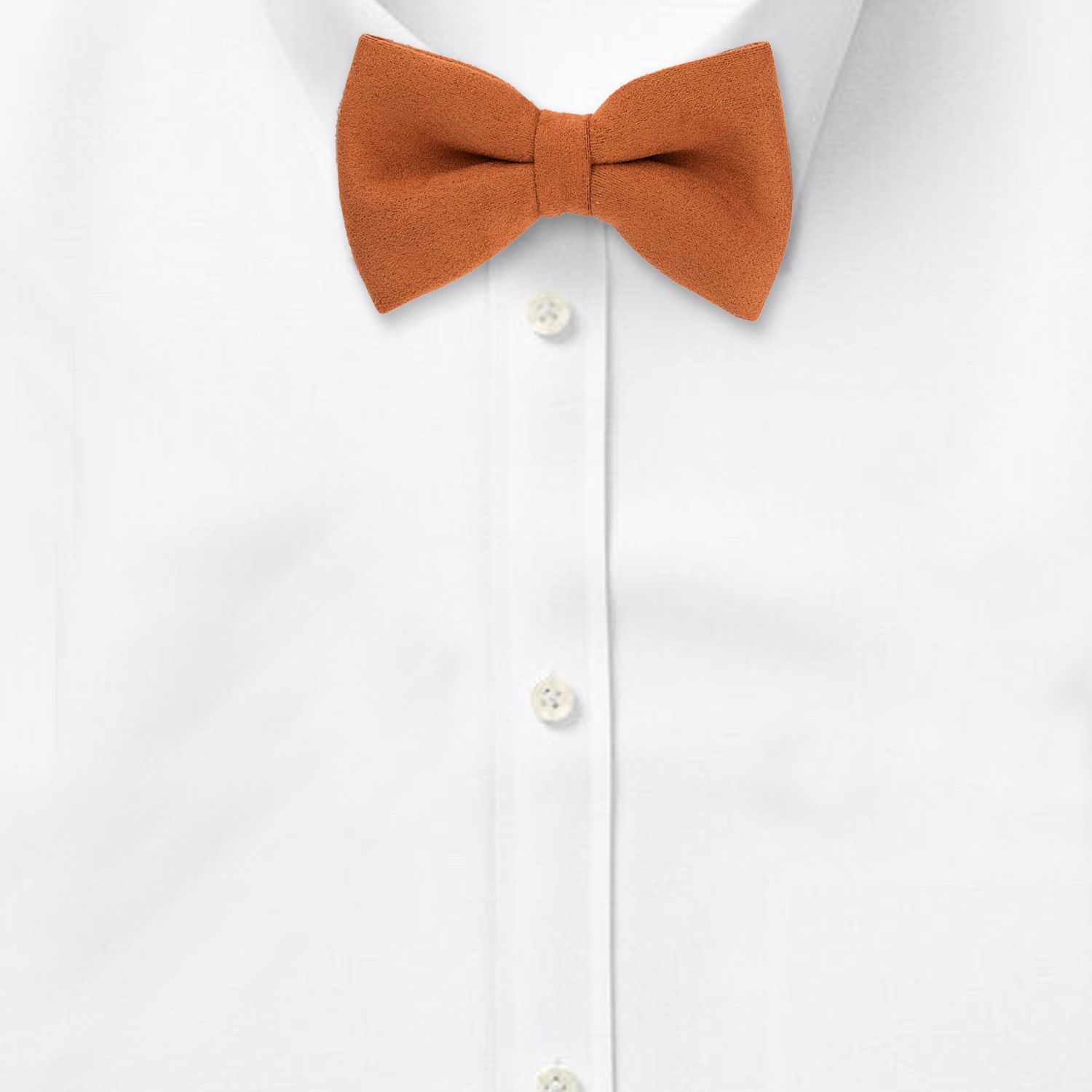 Orange Suede Pre-Tied Bow Tie for Men