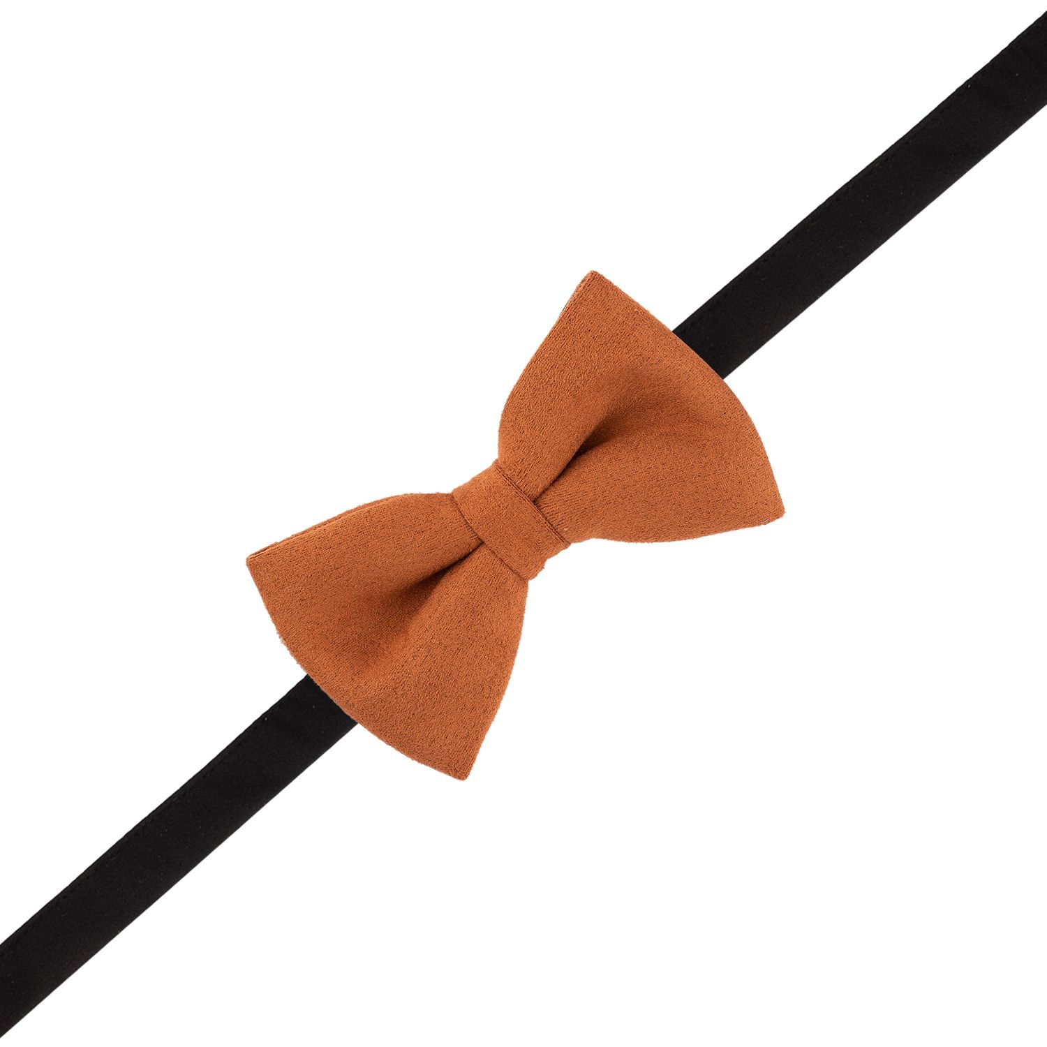 Orange Suede Pre-Tied Bow Tie for Men