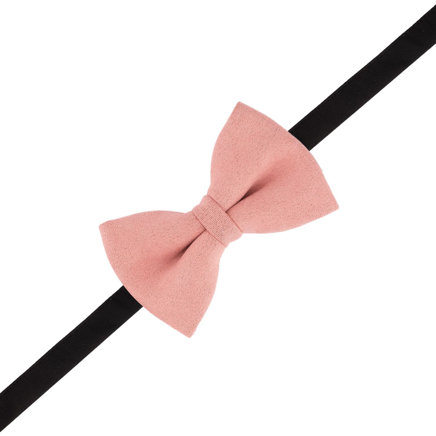 Pink Suede Pre-Tied Bow Tie for Men