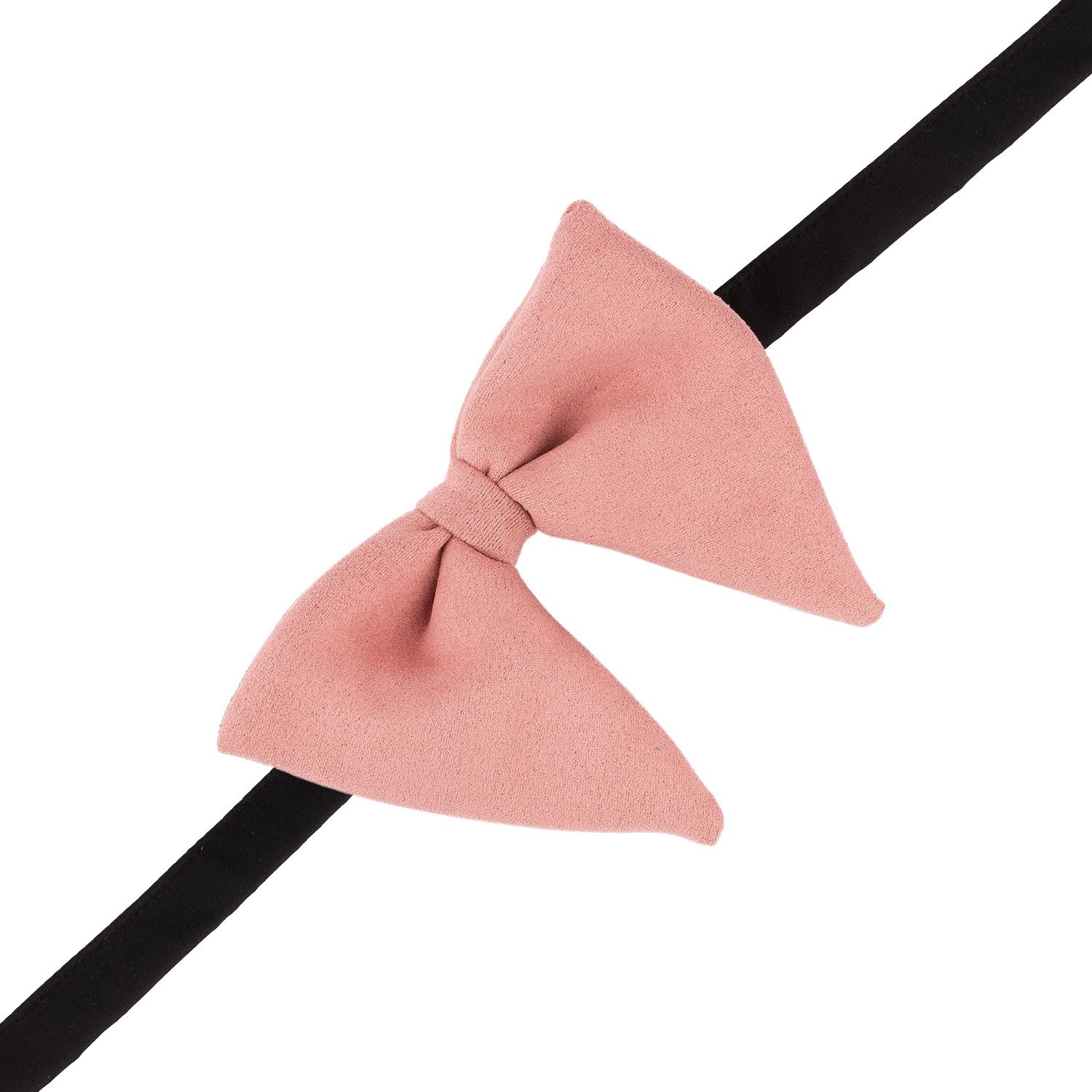 Pink Suede Pre-Tied Bow Tie for Men