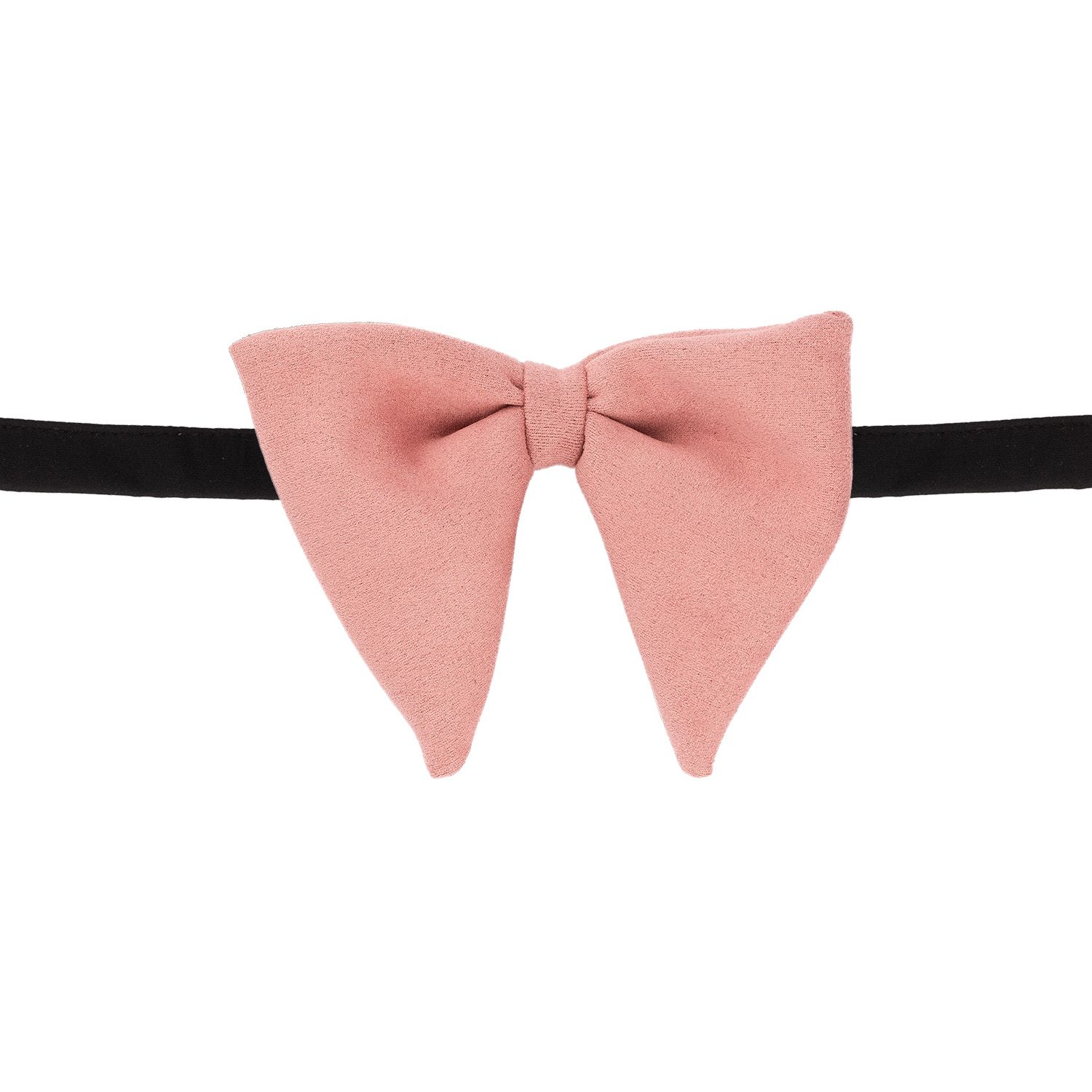 Pink Suede Pre-Tied Bow Tie for Men