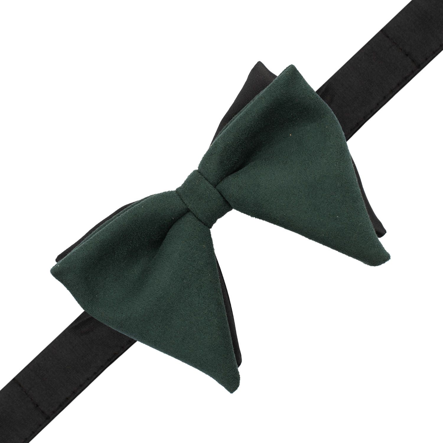 Green Suede Pre-Tied Bow Tie for Men