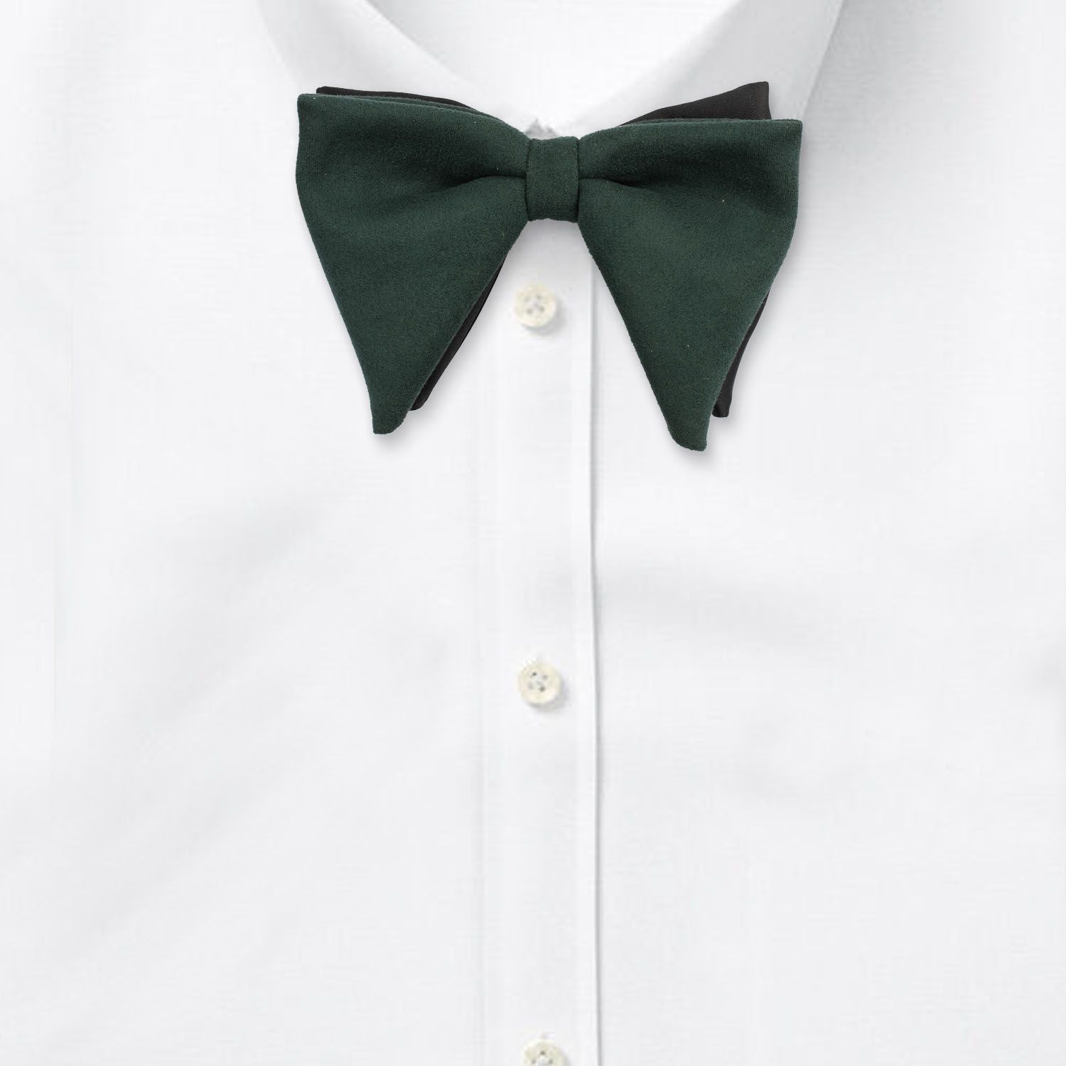Green Suede Pre-Tied Bow Tie for Men
