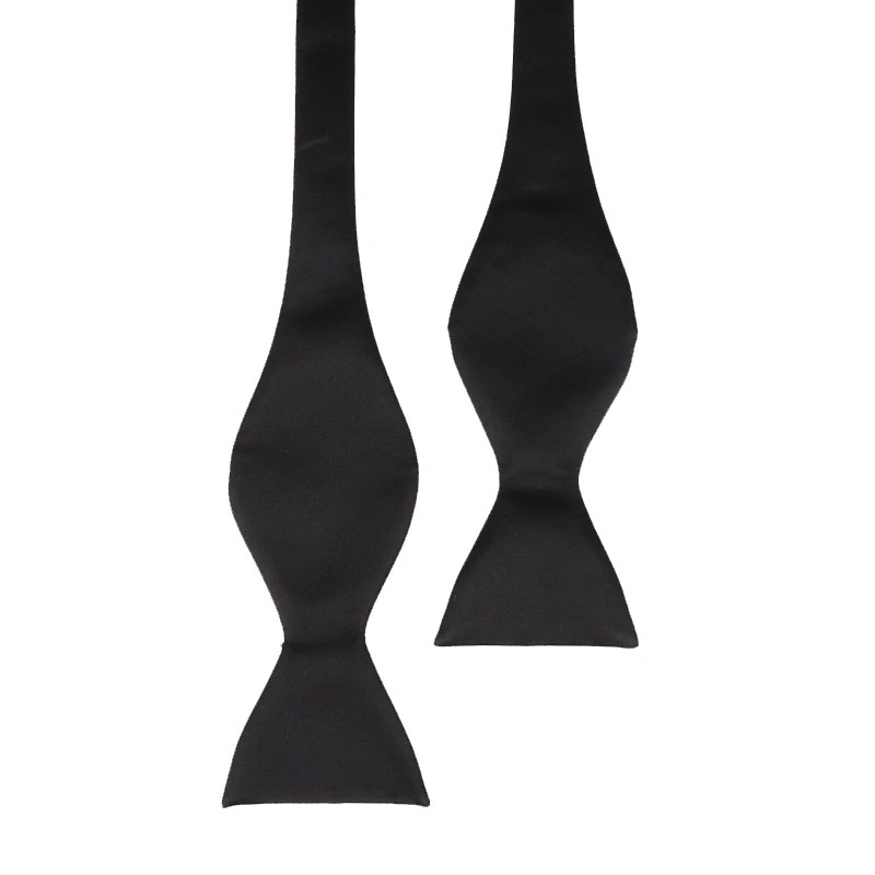 Black Silk Self-Tie Bow Tie for Men