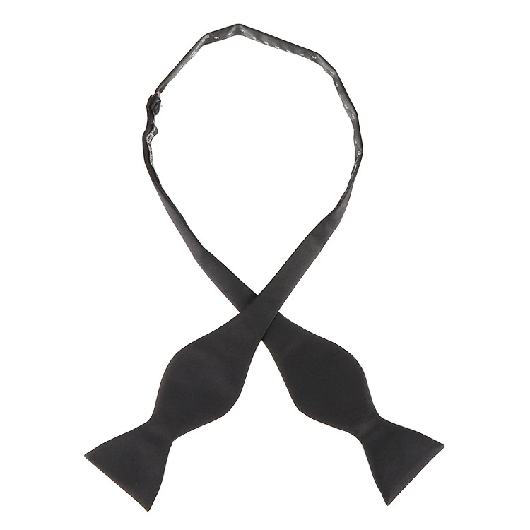 Black Silk Self-Tie Bow Tie for Men