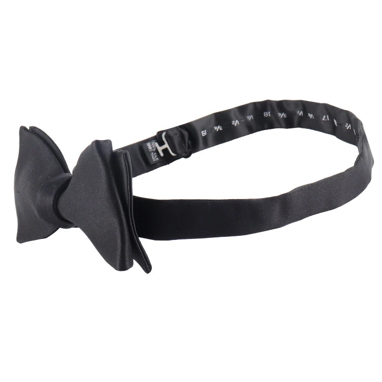 Black Silk Self-Tie Bow Tie for Men