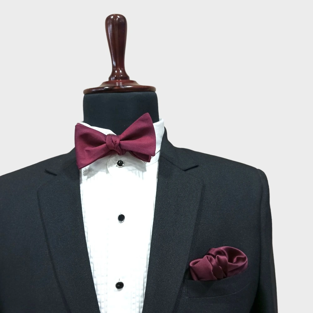 Burgundy Self-Tie Bow Tie for Men