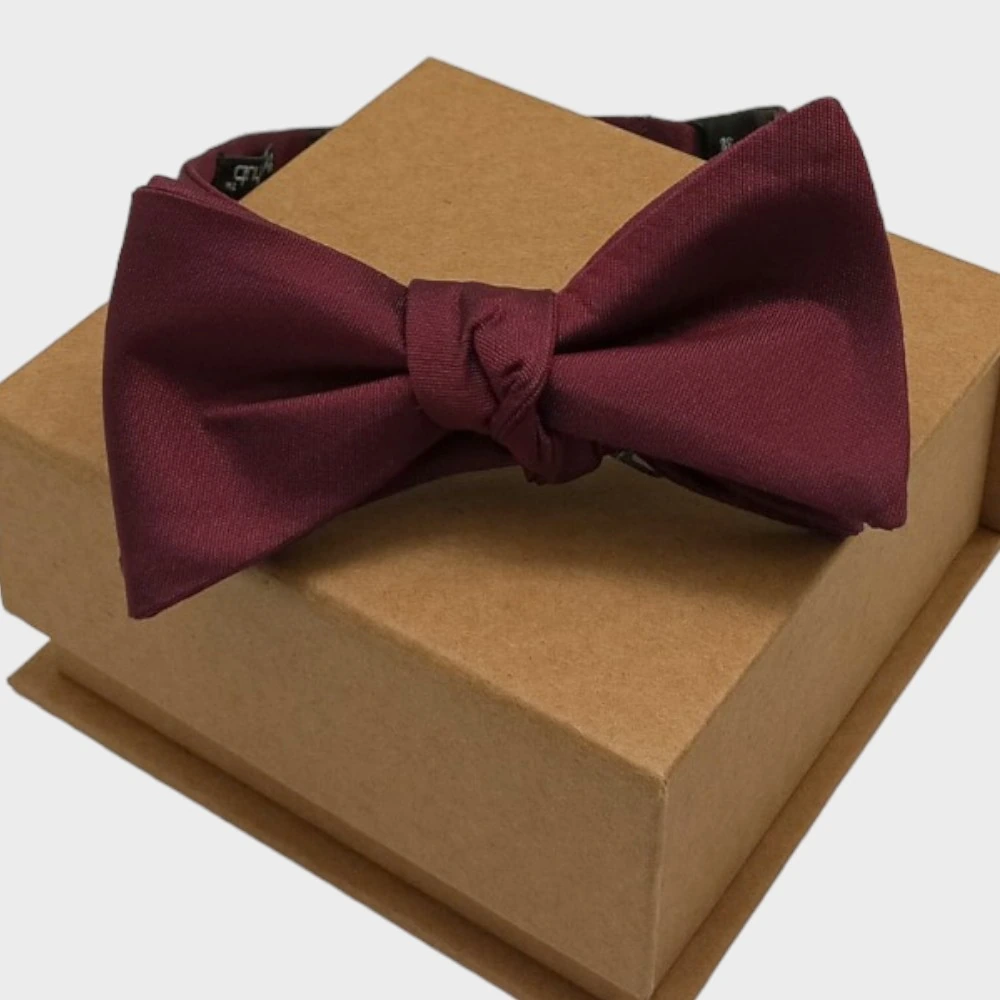 Burgundy Self-Tie Bow Tie for Men