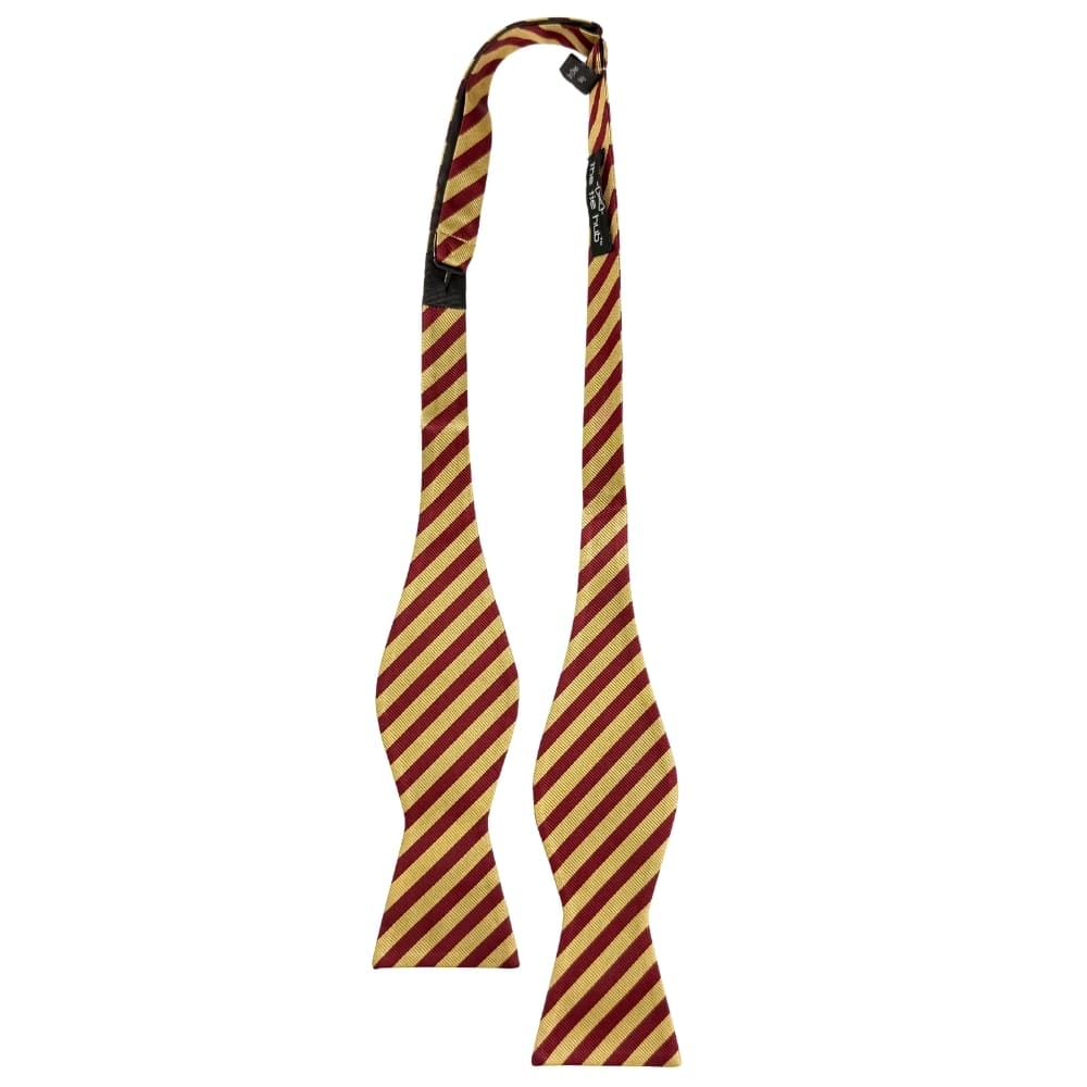 Gold Striped Silk Self-Tie Bow Tie for Men