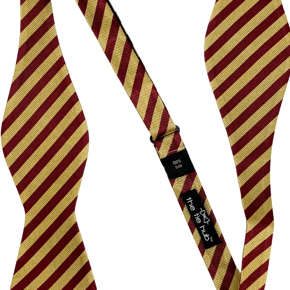 Gold Striped Silk Self-Tie Bow Tie for Men