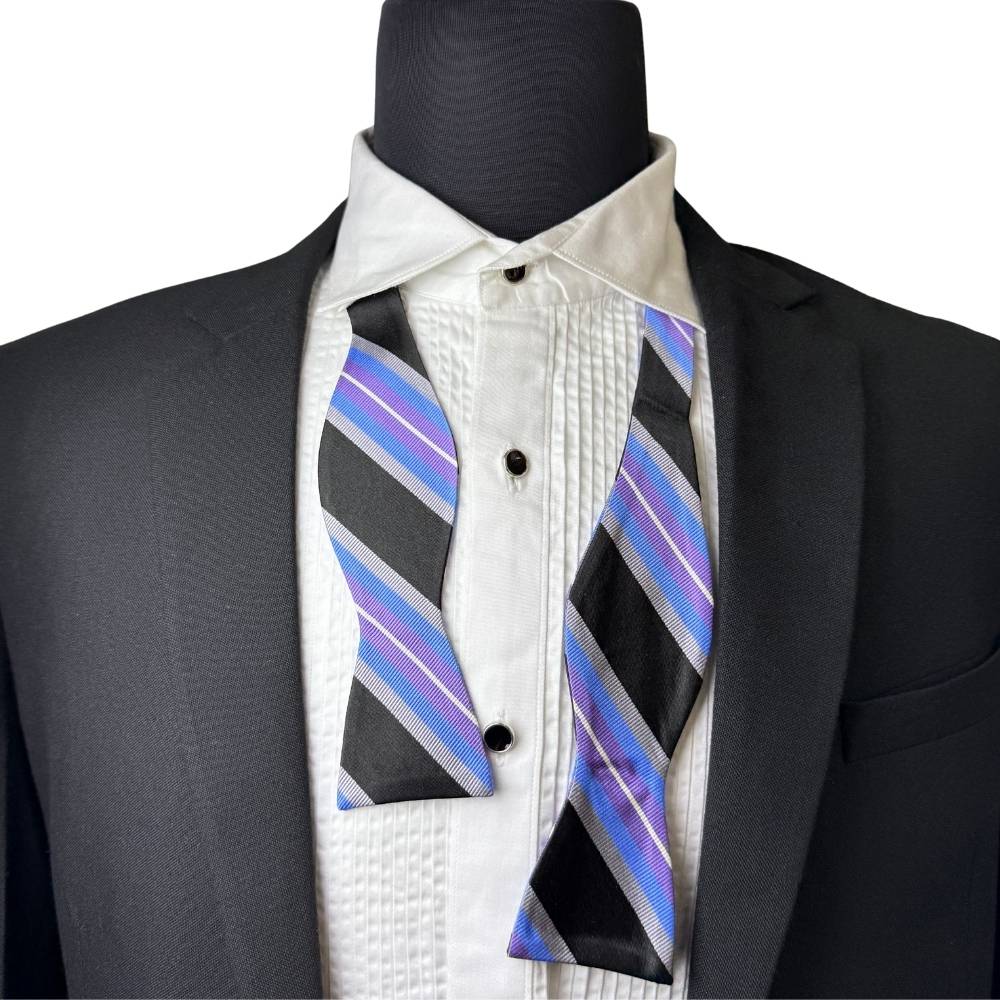 Multi Striped Silk Self-Tie Bow Tie for Men