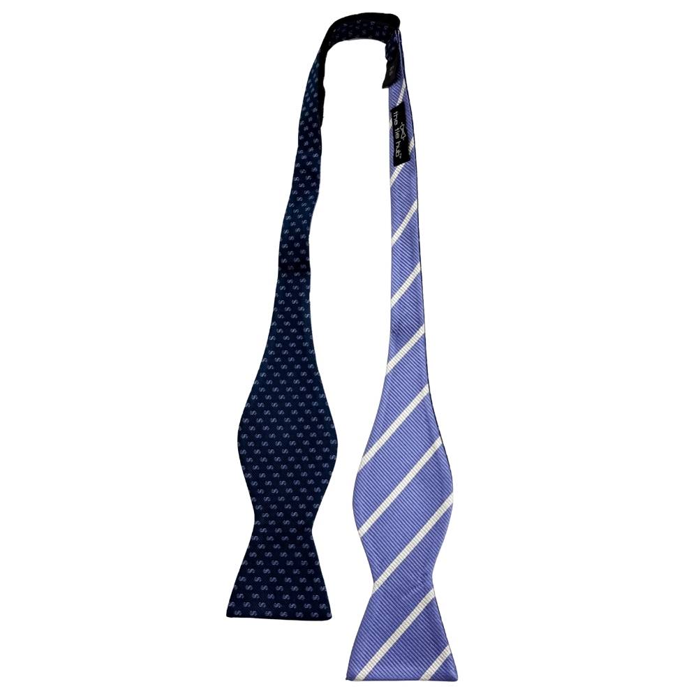 Purple Striped Silk Pre-Tied Bow Tie for Men