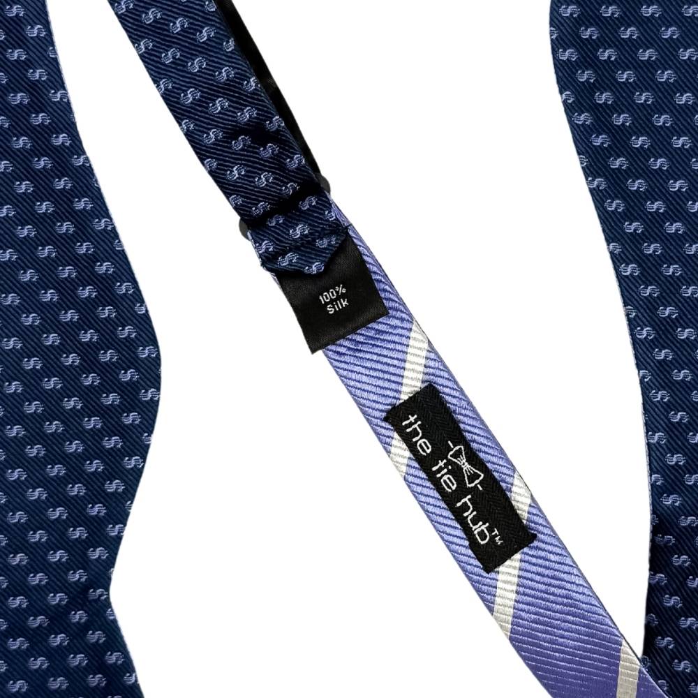Purple Striped Silk Pre-Tied Bow Tie for Men