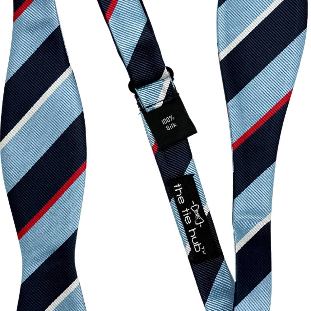 Blue Striped Silk Self-Tie Bow Tie for Men