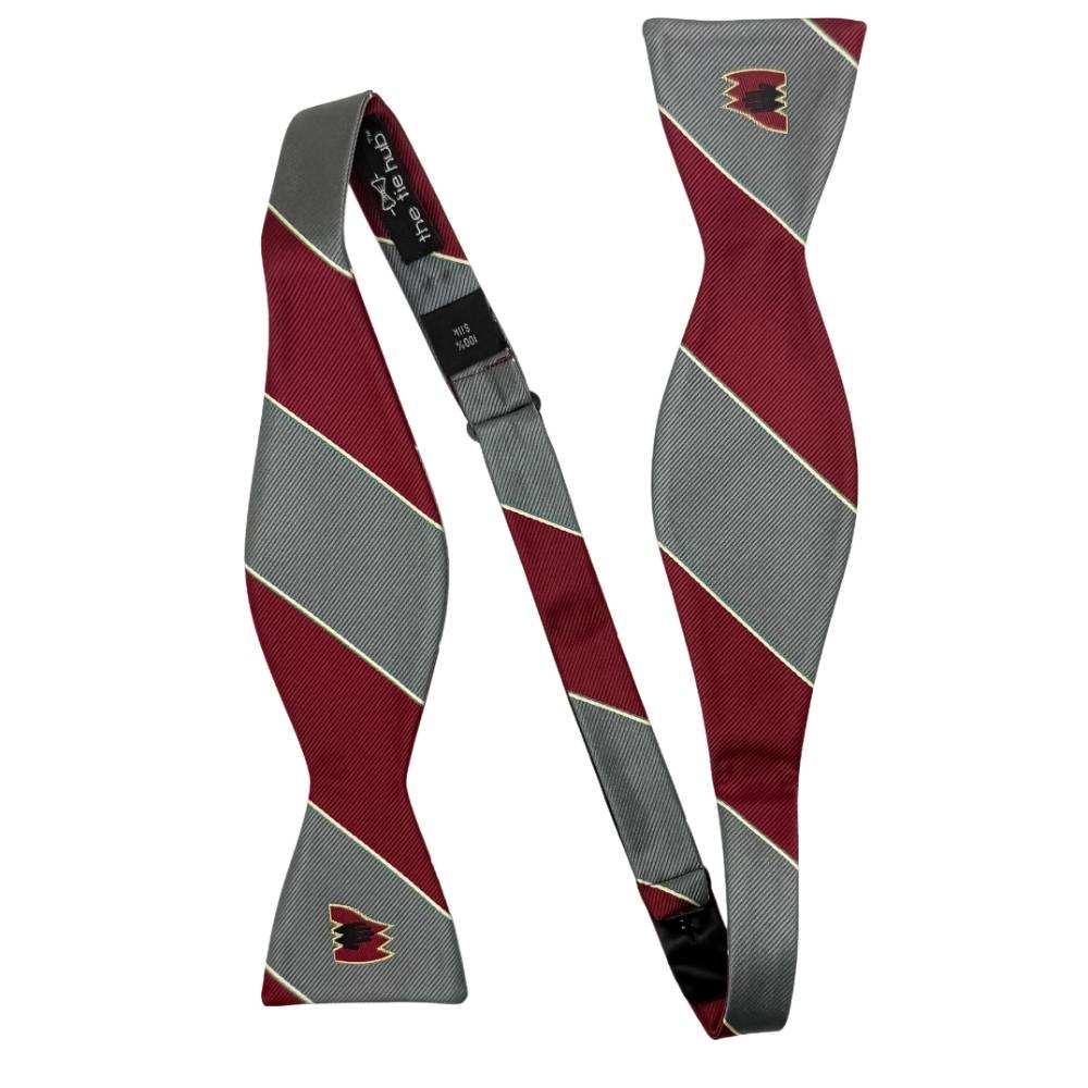 Grey Striped Silk Self-Tie Bow Tie for Men