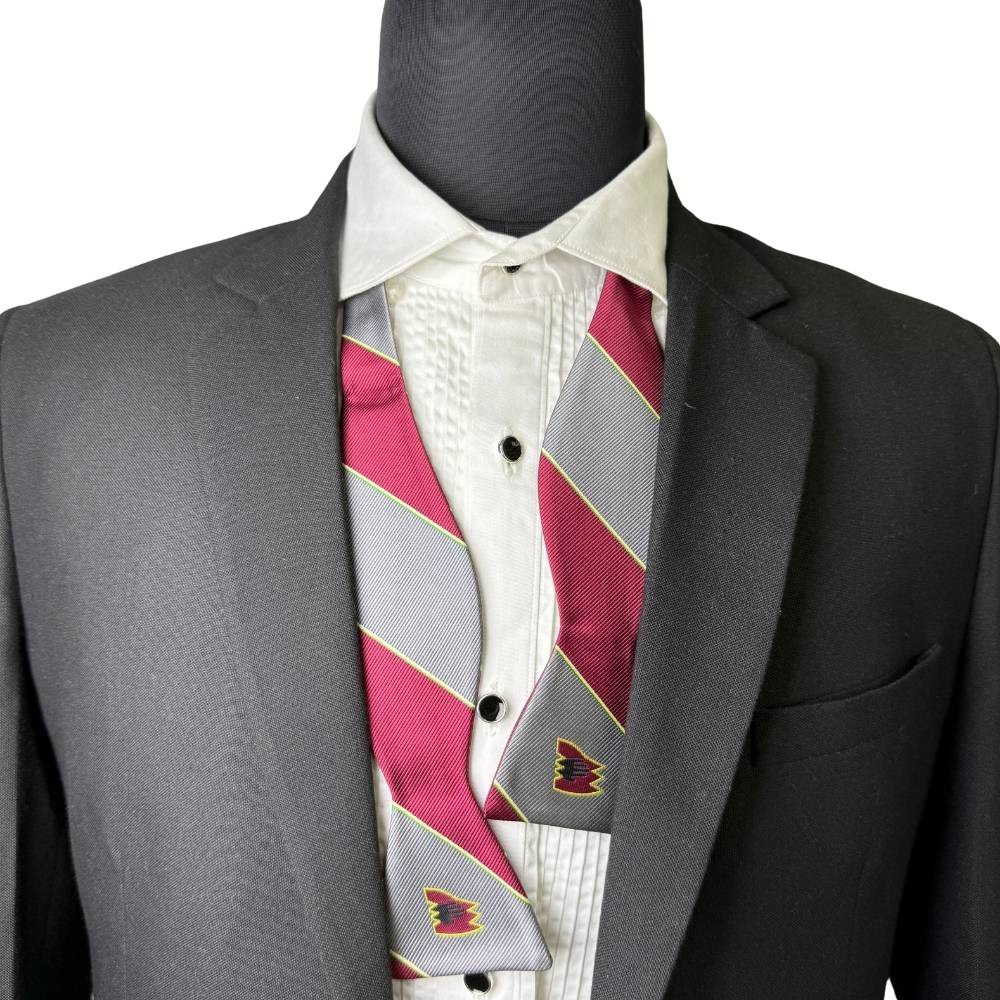 Grey Striped Silk Self-Tie Bow Tie for Men