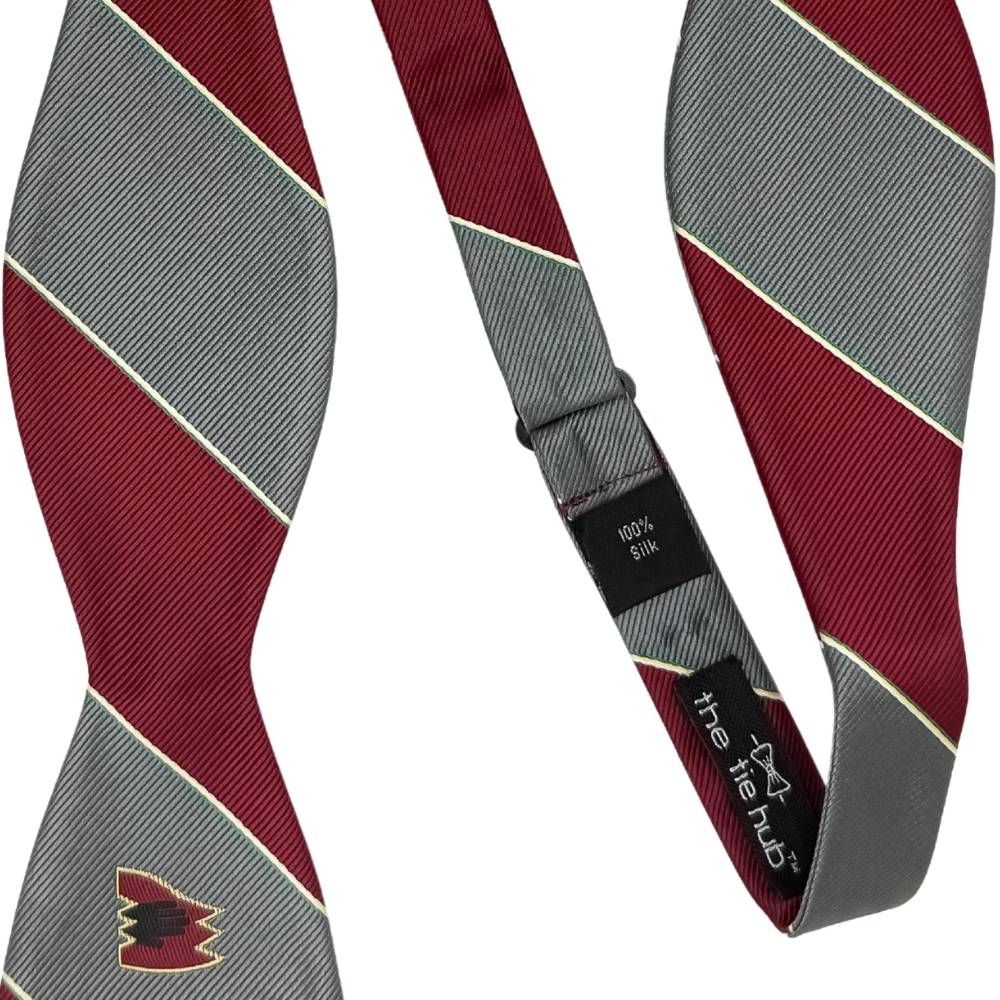 Grey Striped Silk Self-Tie Bow Tie for Men