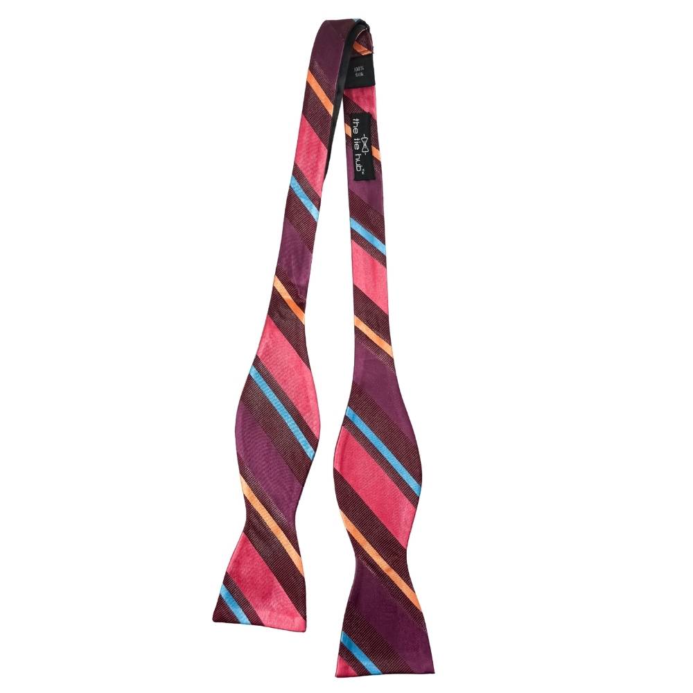 Multi Striped Silk Self-Tie Bow Tie for Men