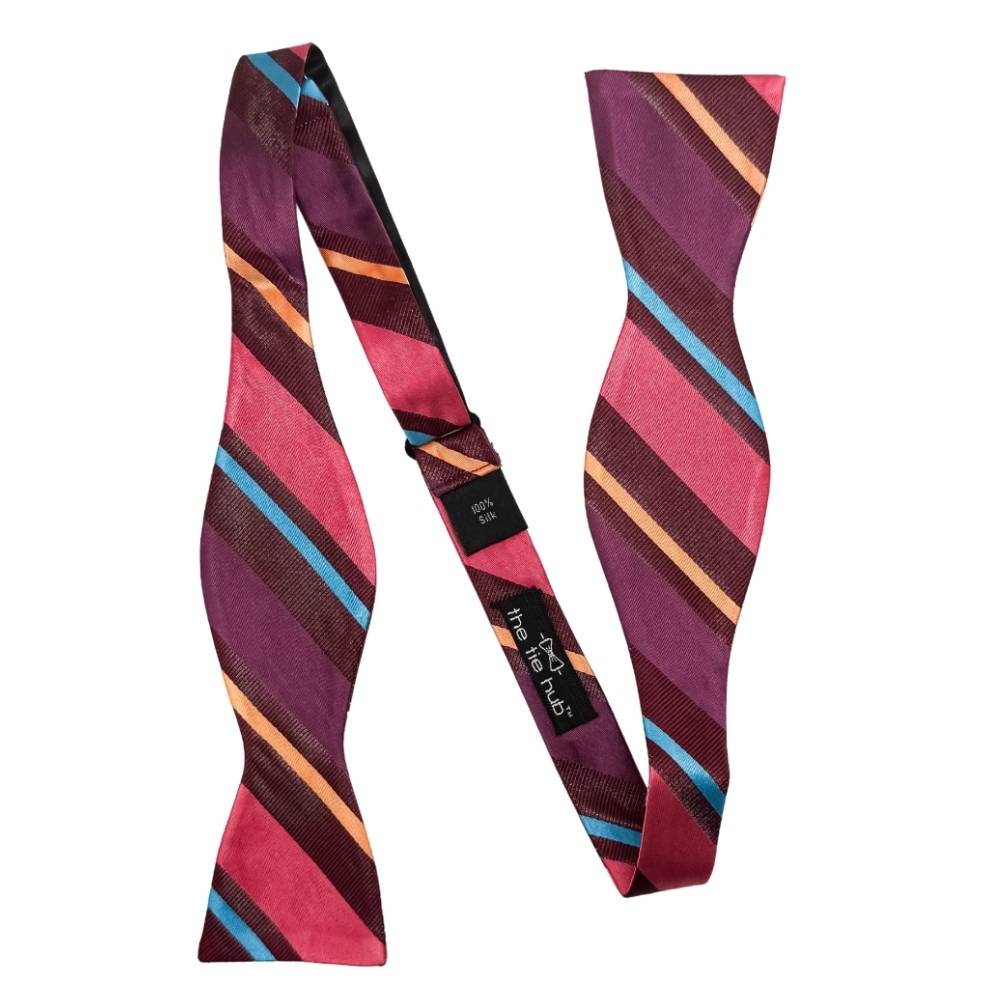 Multi Striped Silk Self-Tie Bow Tie for Men