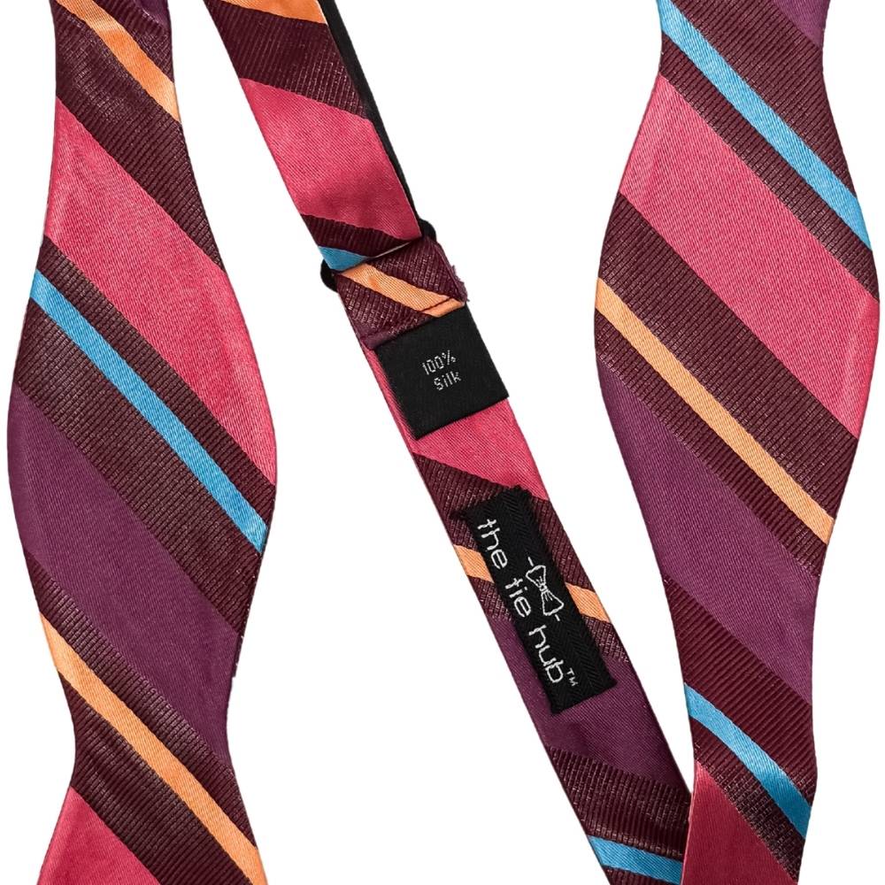 Multi Striped Silk Self-Tie Bow Tie for Men