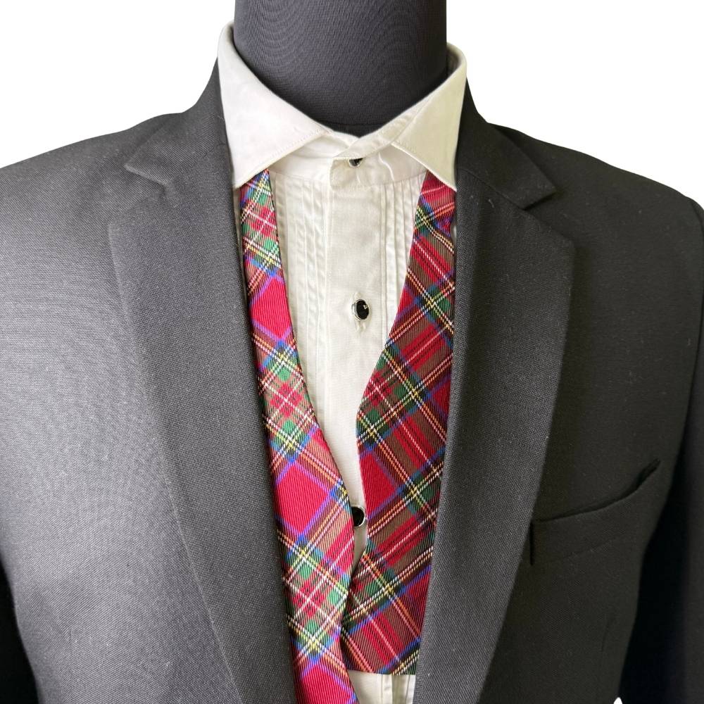 Red Checkered Silk Self-Tie Bow Tie for Men