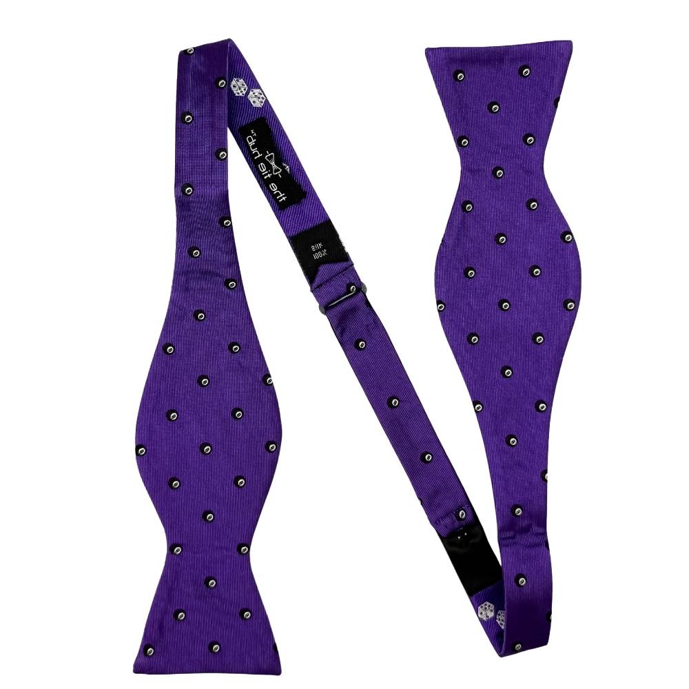 Purple Geometric Silk Pre-Tied Bow Tie for Men