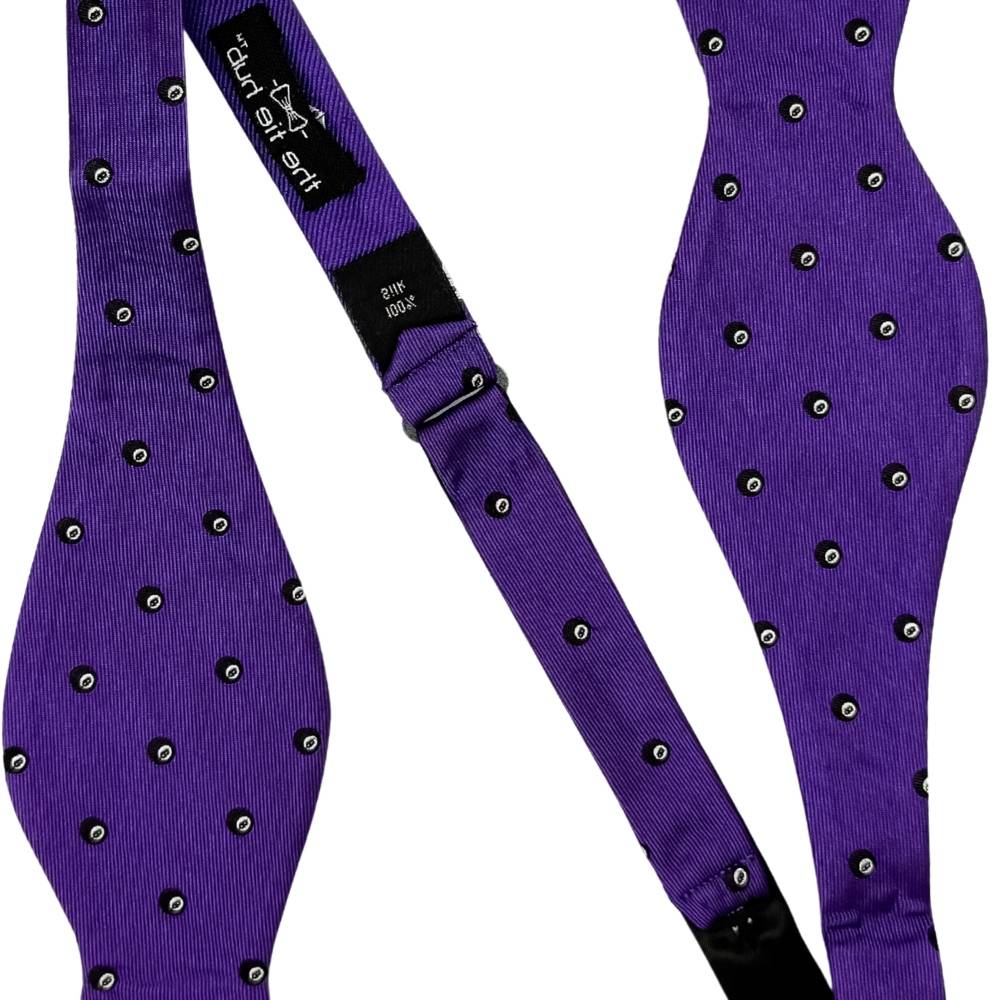 Purple Geometric Silk Pre-Tied Bow Tie for Men