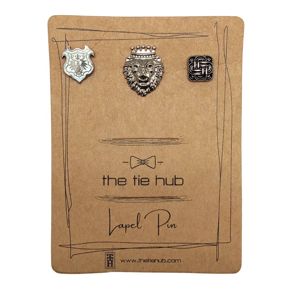 Vintage-Inspired Lapel Pin (Set of 3) with Royal Designs for Men