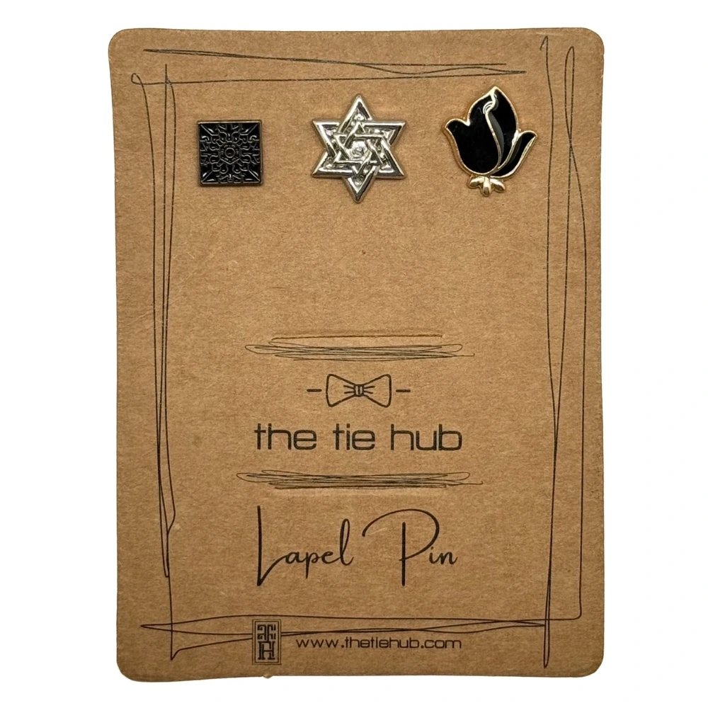 Black Lapel Pin Combo Set for Men