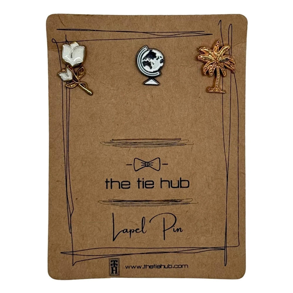 White Lapel Pin Combo Set for Men