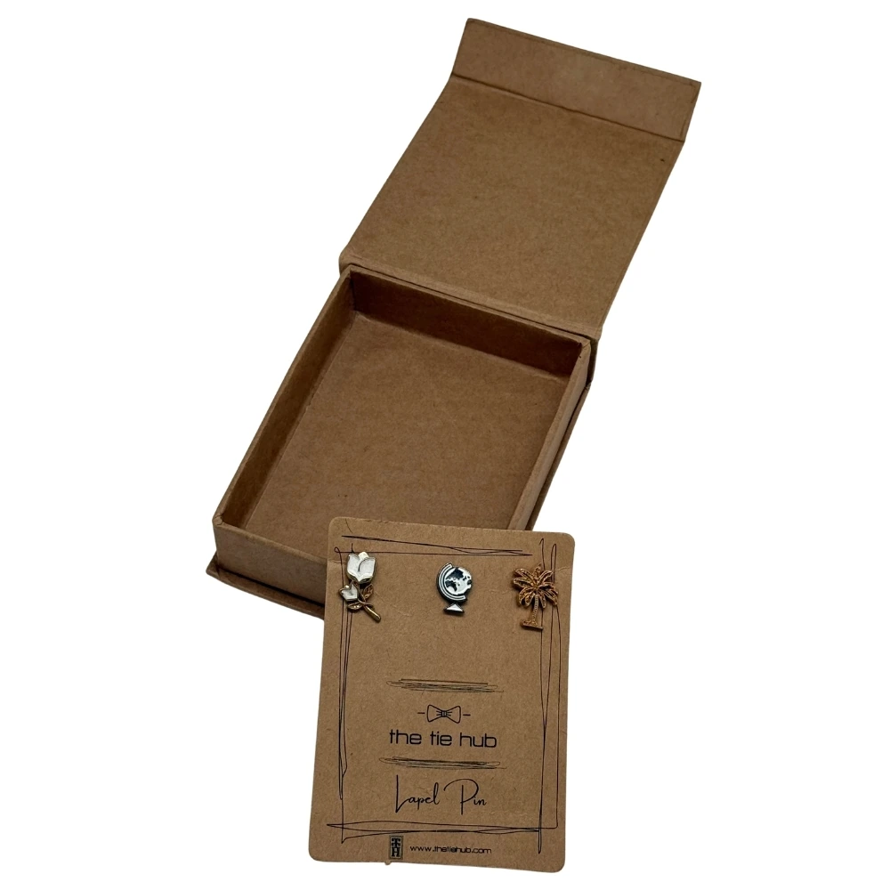 White Lapel Pin Combo Set for Men