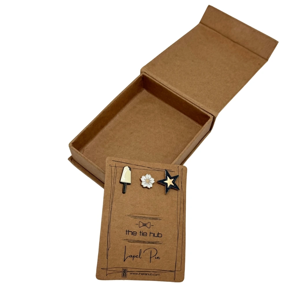 White Lapel Pin Combo Set for Men