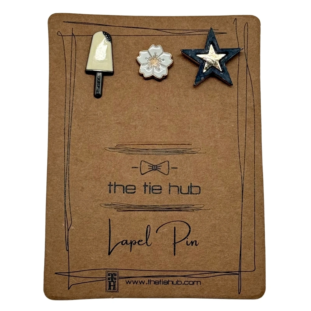 White Lapel Pin Combo Set for Men