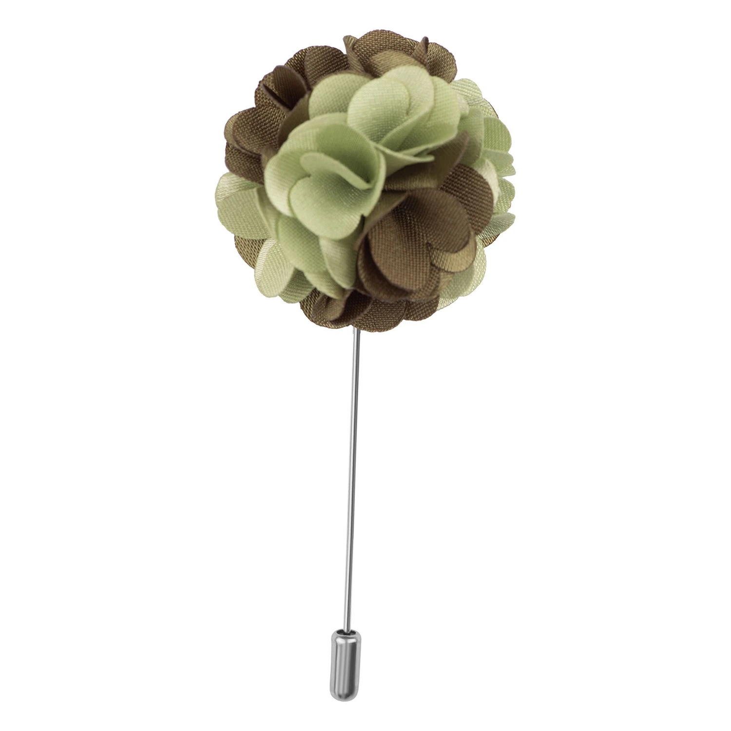 Marigold Green Flower Lapel Pin for Men