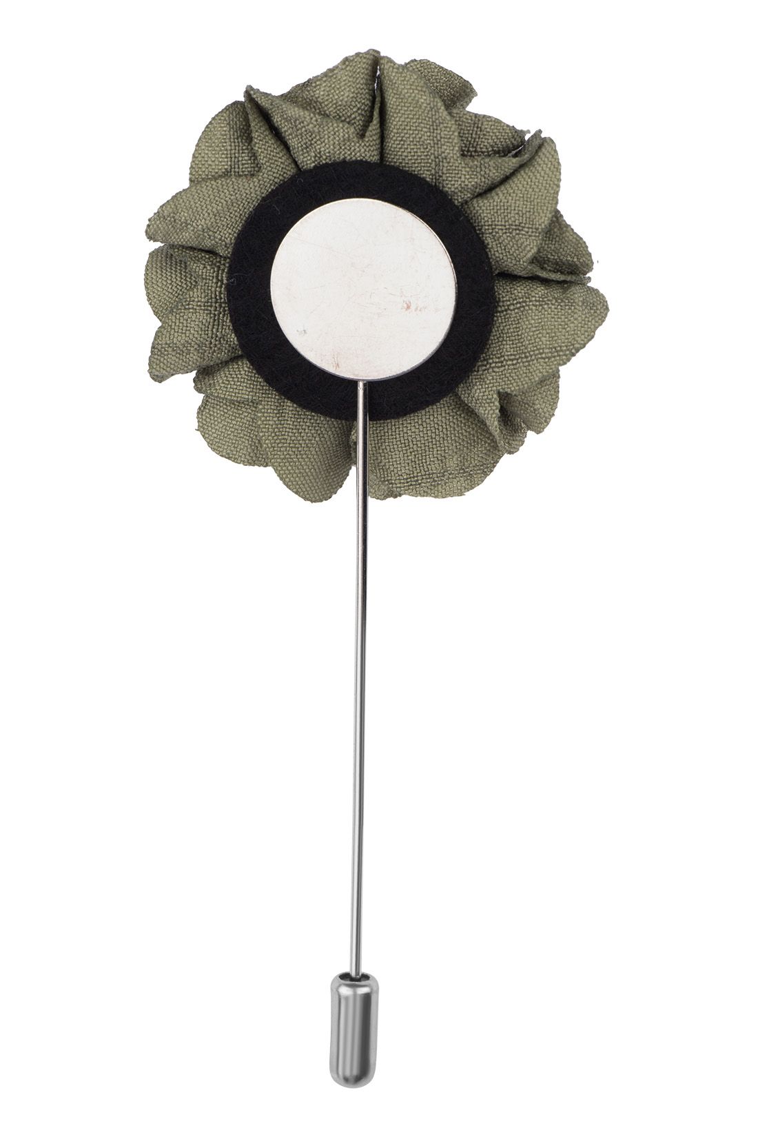 Pansy Green Flower Lapel Pin for Men